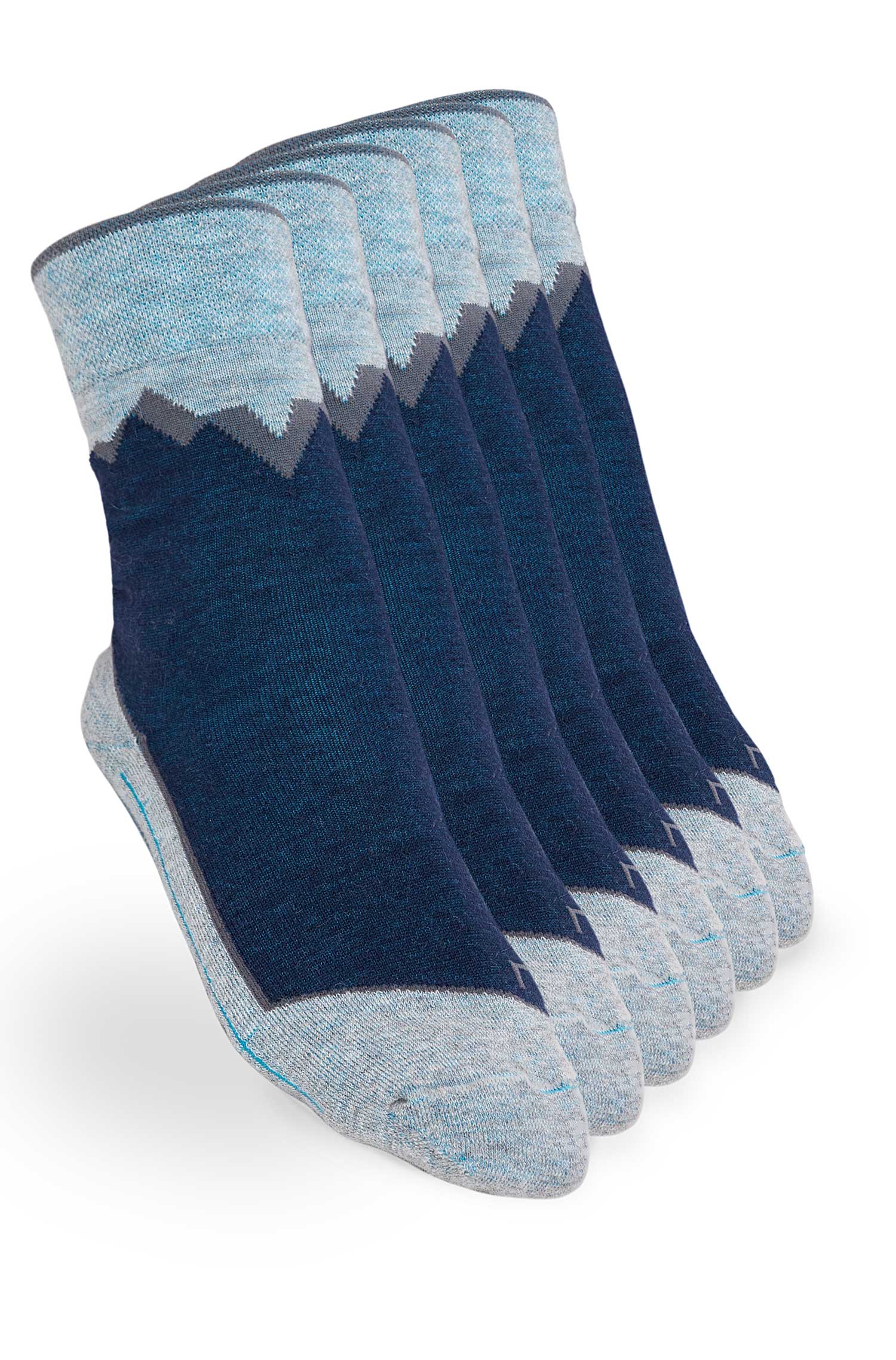 6er-Pack Premium Alpaka WANDERSOCKEN-blau/grau