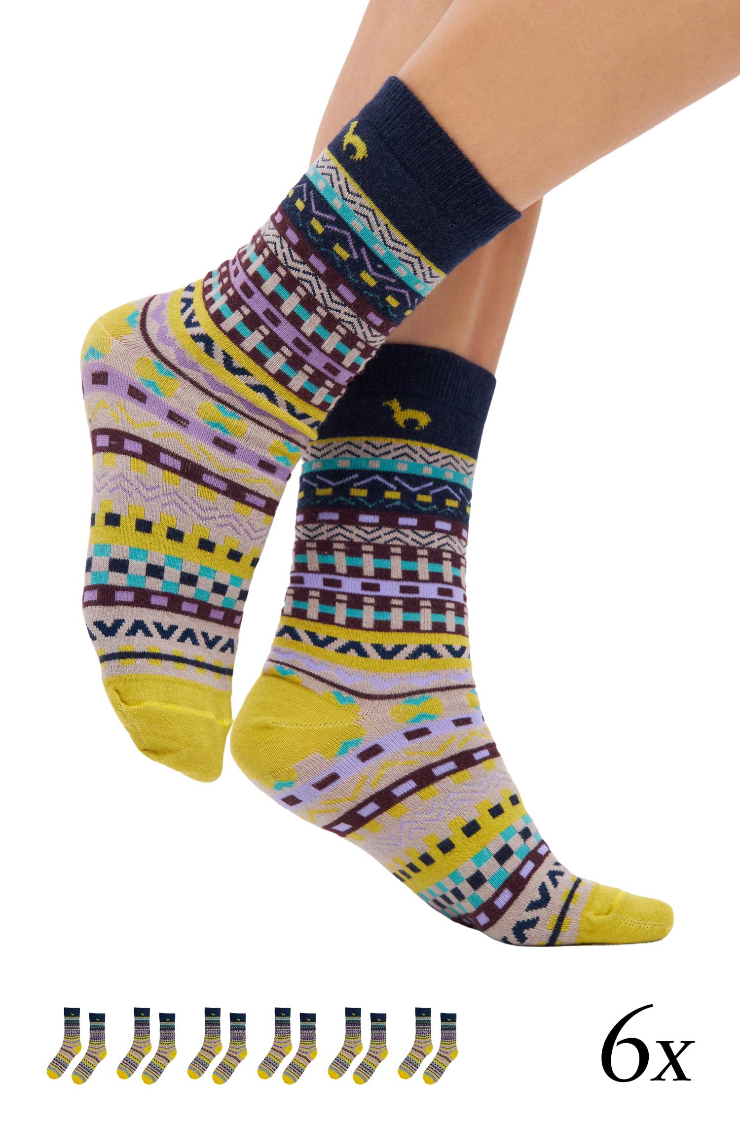 6er-Pack Premium Alpaka Socken DILAYA aus Baby-Alpaka-Baumwoll-Mix-dilaya