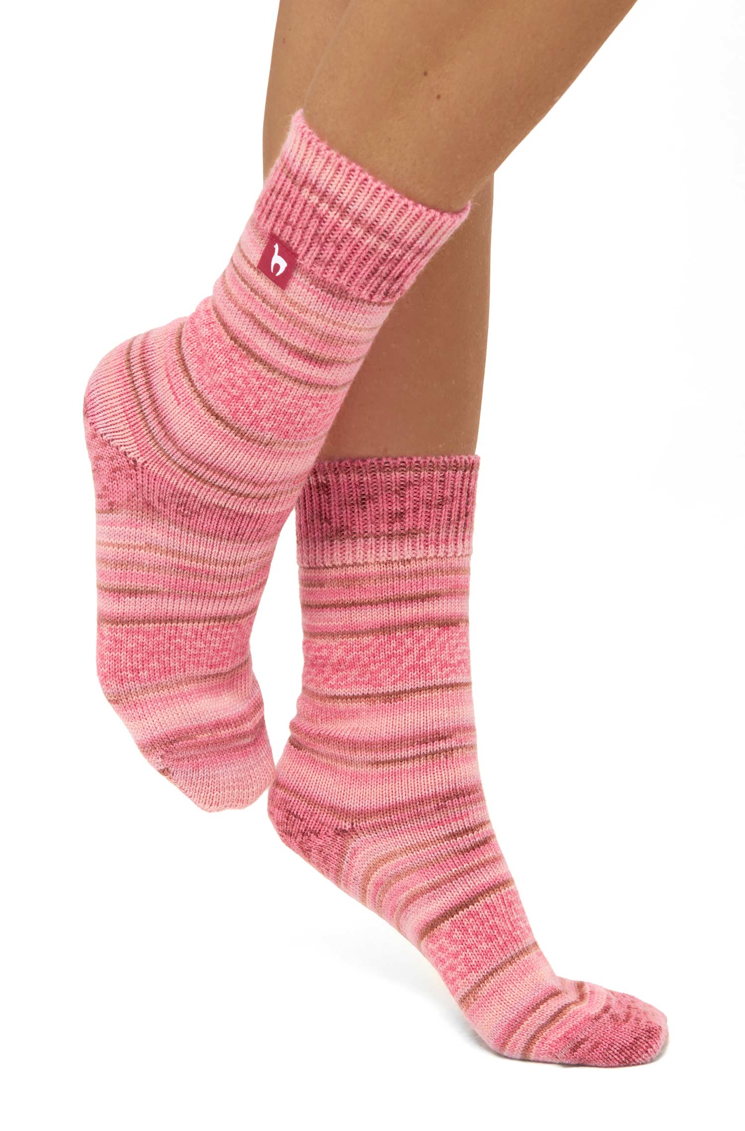Alpaka Kuschel-Socken HARMONY aus Alpaka-Wolle-Mix-koralle