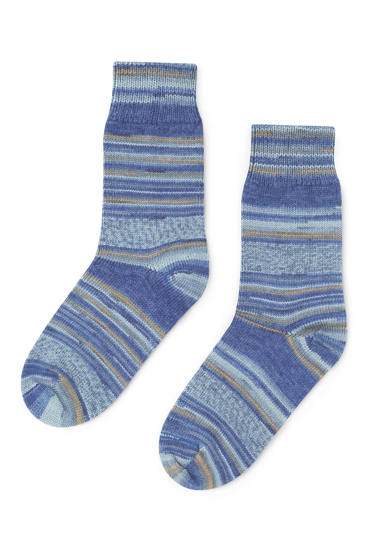Alpaka Kuschel-Socken HARMONY - 6er Pack aus Alpaka-Wolle-Mix-ocker/blau