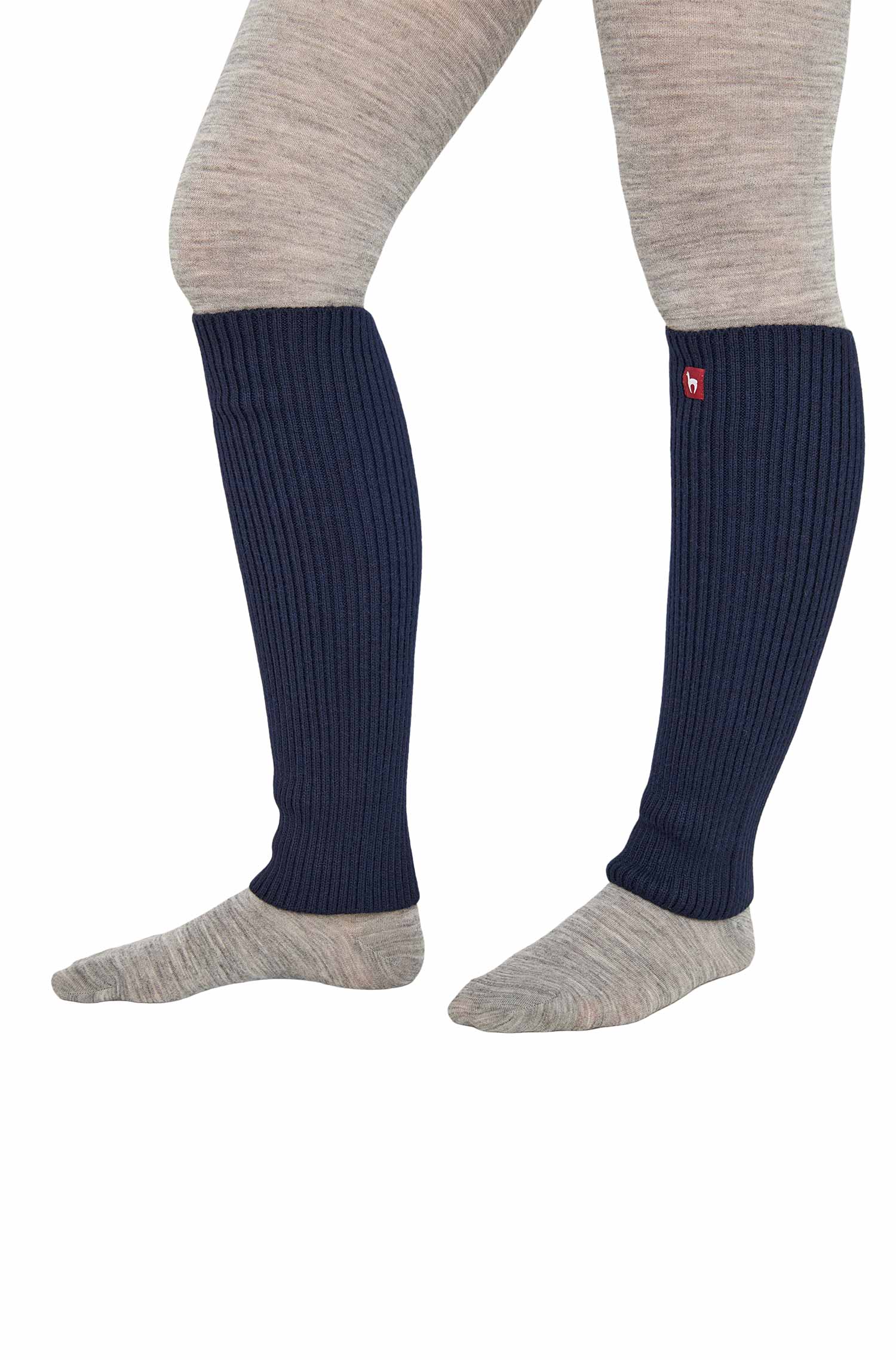 Alpaka Beinstulpen RIPP kurz aus 100% Baby Alpaka-dark navy