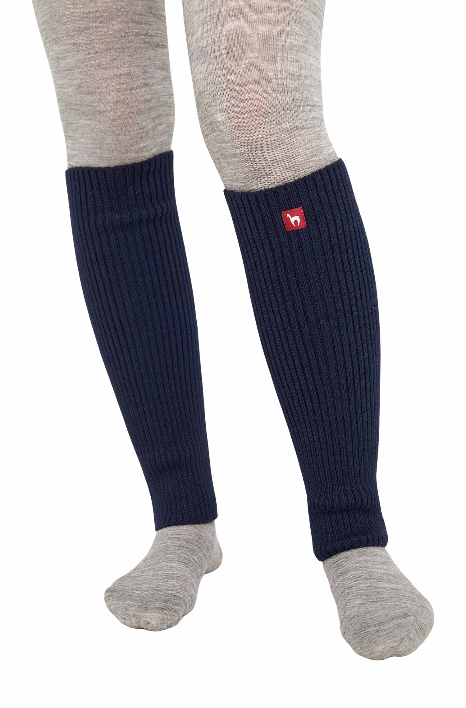Alpaka Beinstulpen RIPP kurz aus 100% Baby Alpaka-dark navy