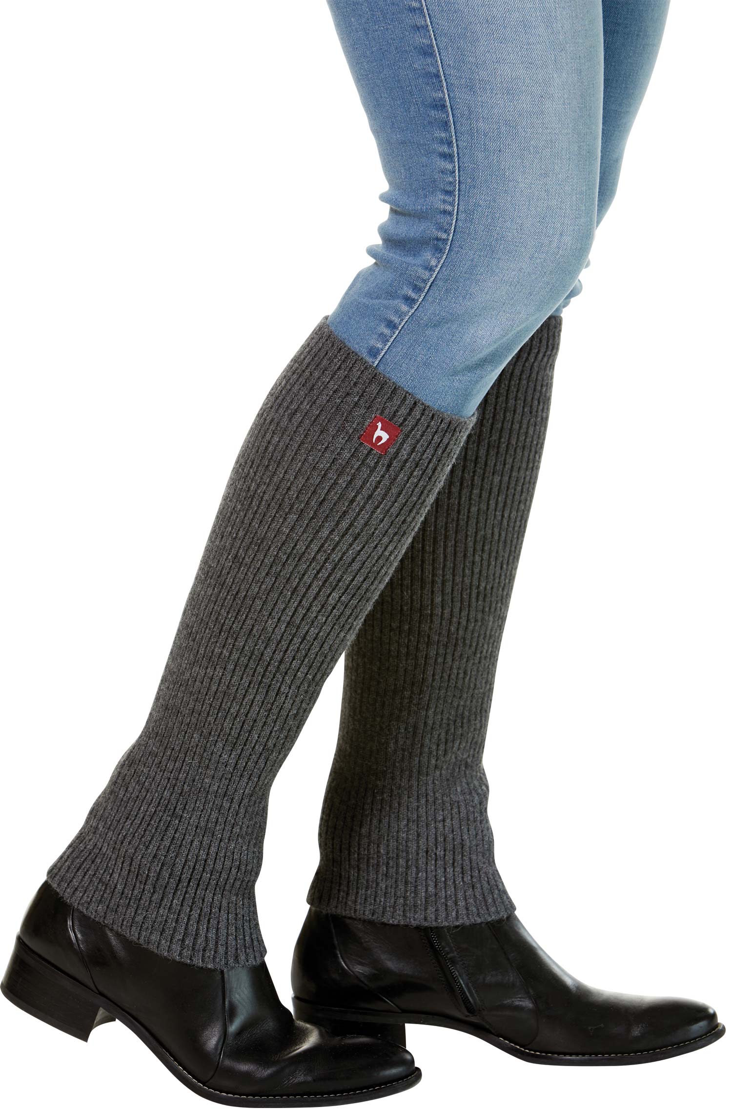 Alpaka Beinstulpen RIPP kurz aus 100% Baby Alpaka-grau