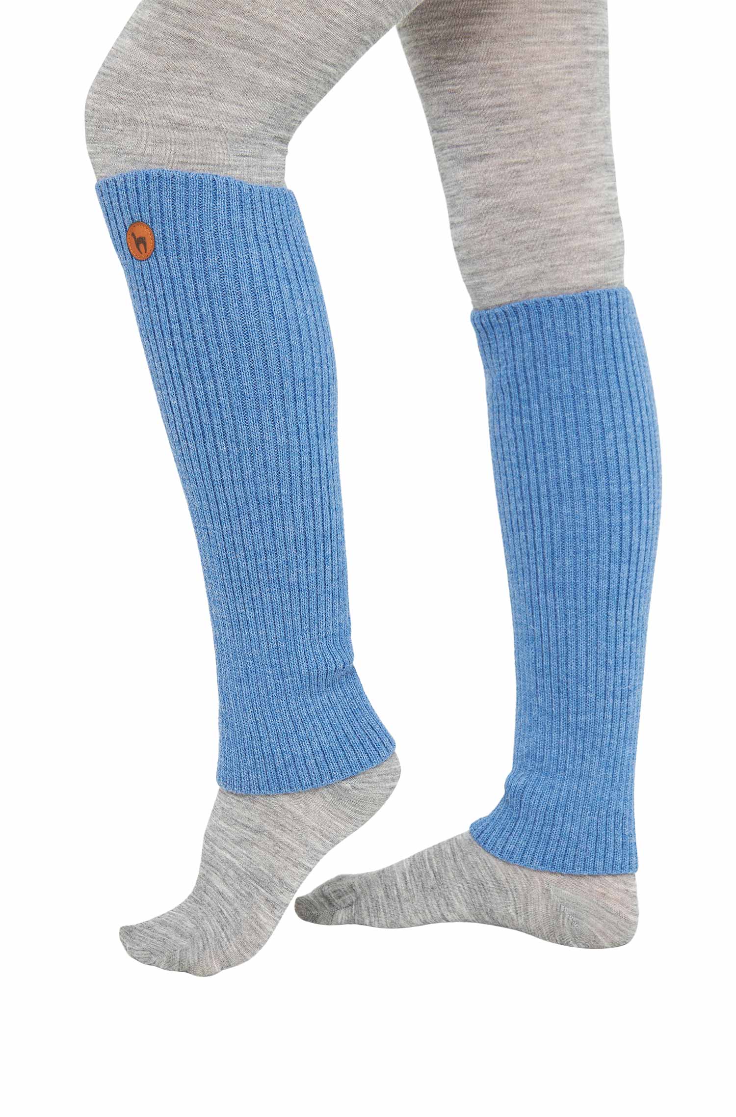Alpaka Beinstulpen RIPP kurz aus 100% Baby Alpaka-sky blue