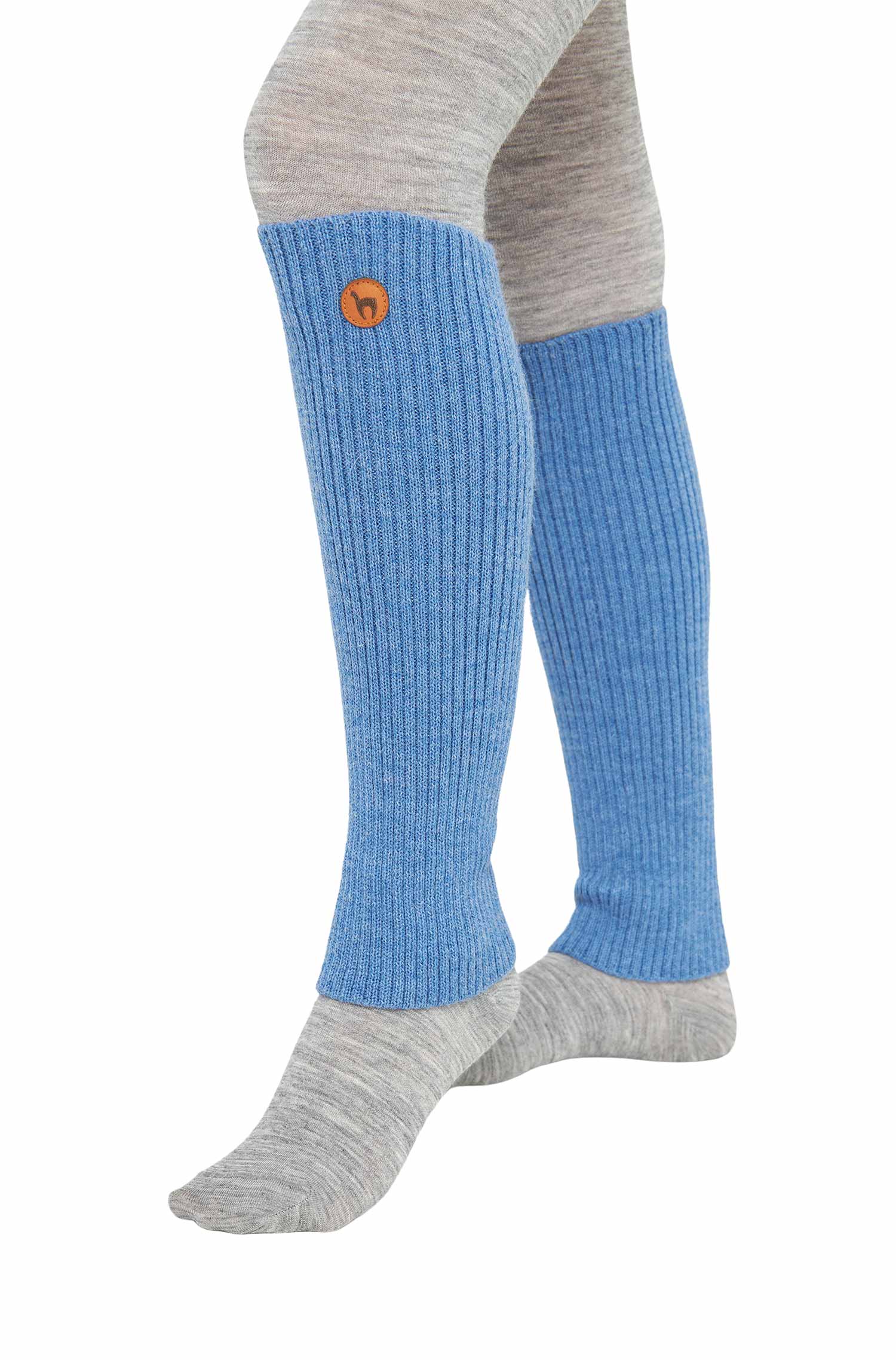 Alpaka Beinstulpen RIPP kurz aus 100% Baby Alpaka-sky blue
