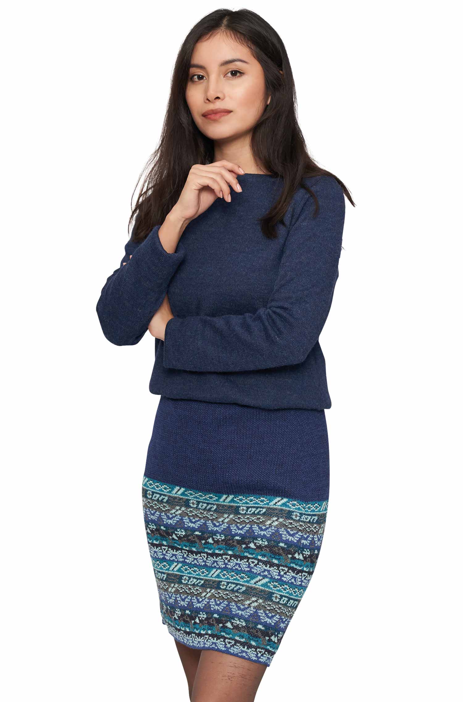 Rock TAMIA aus aus 100% Baby Alpaka-aqua