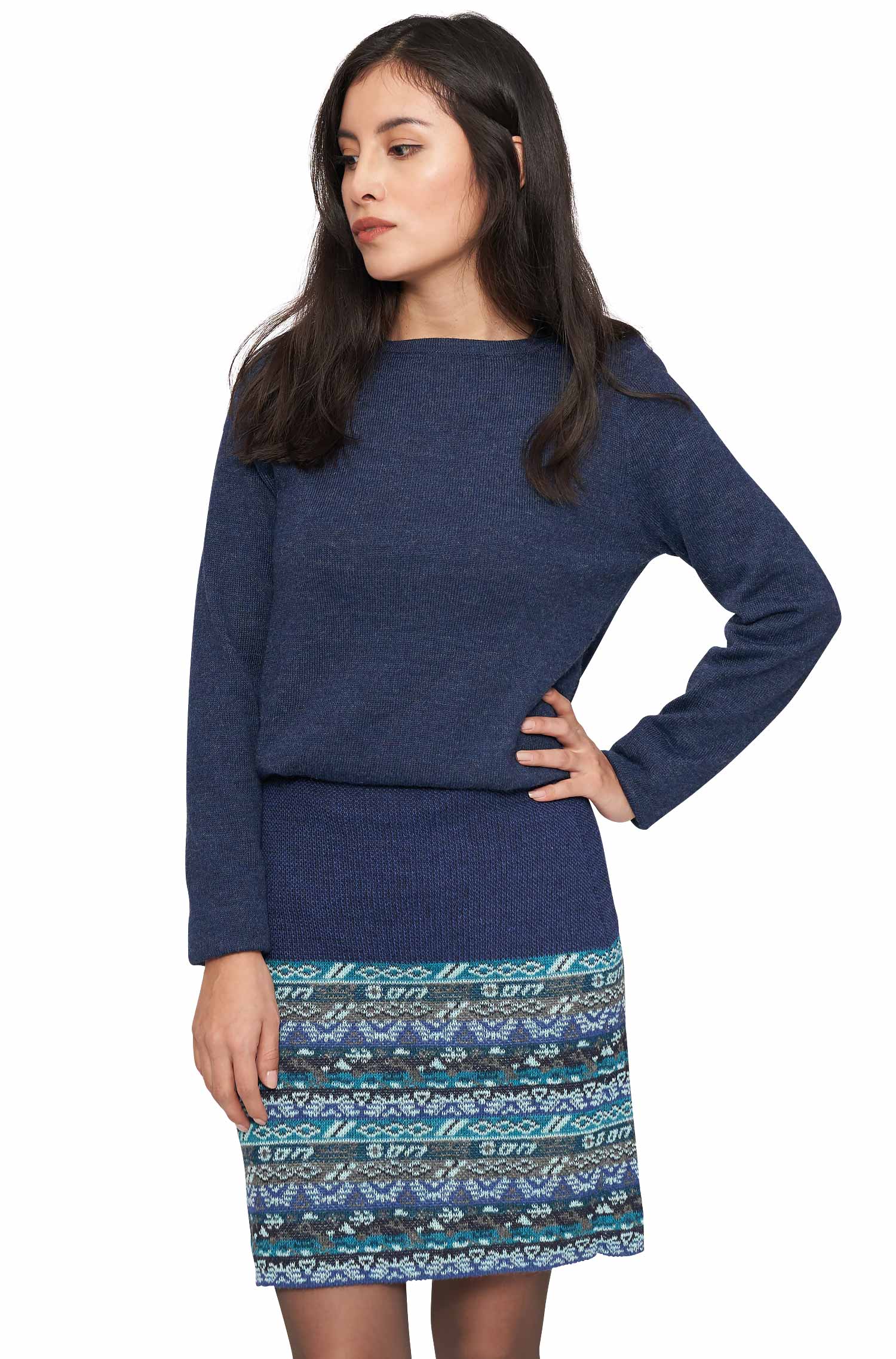 Rock TAMIA aus aus 100% Baby Alpaka-aqua