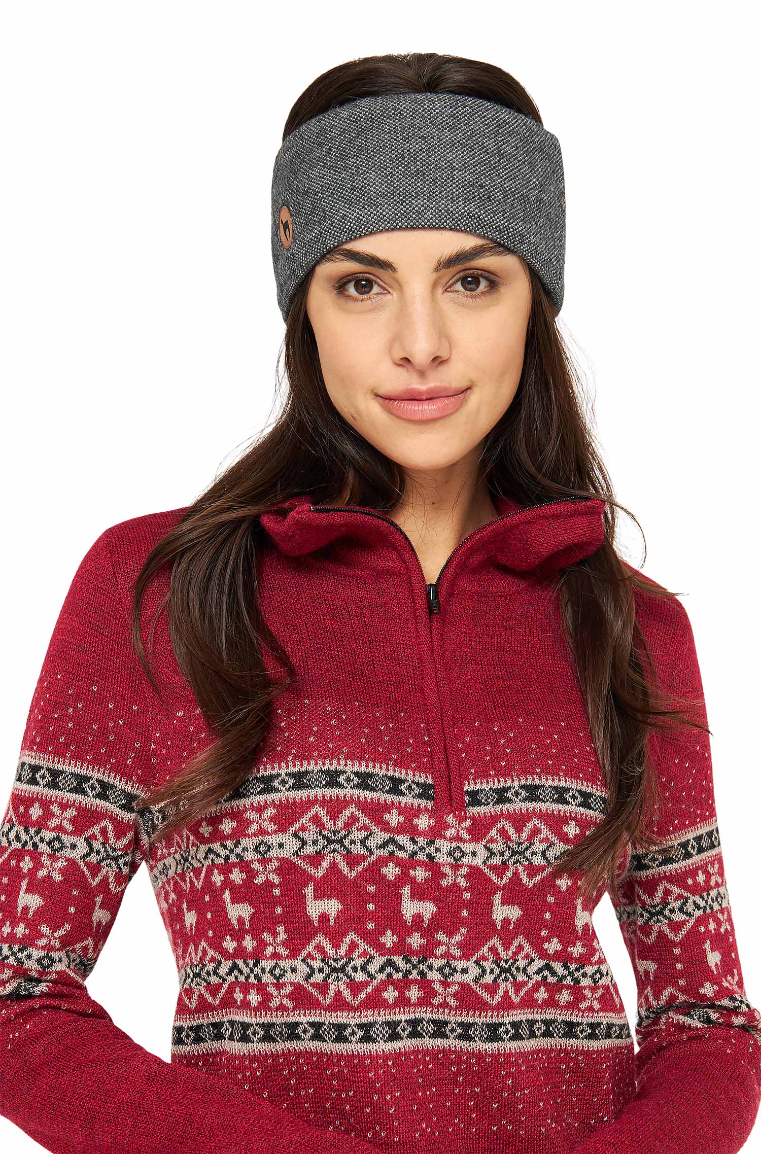 Alpaka Stirnband ALPACA SPORT Stirnband aus 50% Baby Alpaka und 45% Wolle-anthrazit