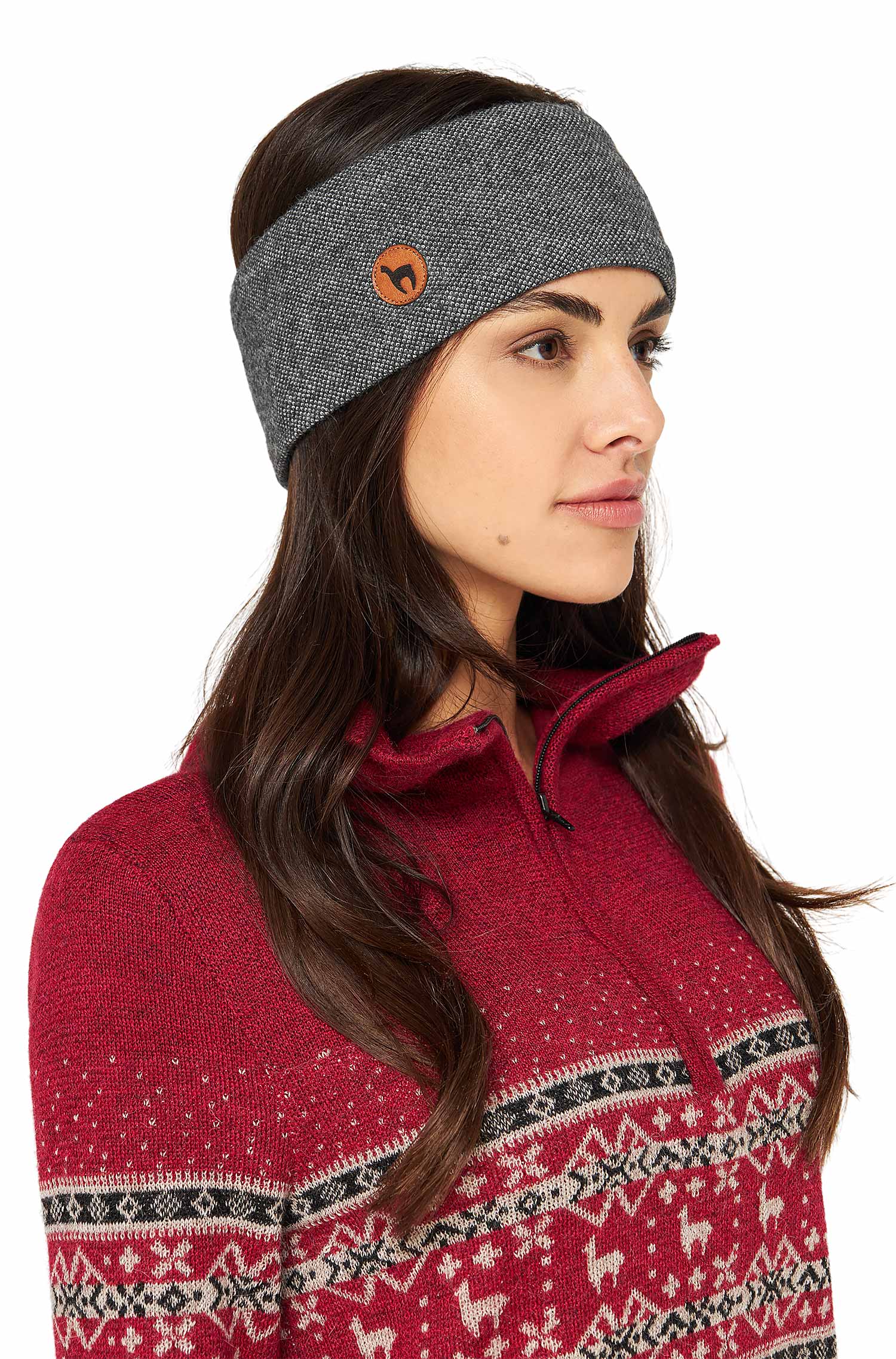 Alpaka Stirnband ALPACA SPORT Stirnband aus 50% Baby Alpaka und 45% Wolle-anthrazit