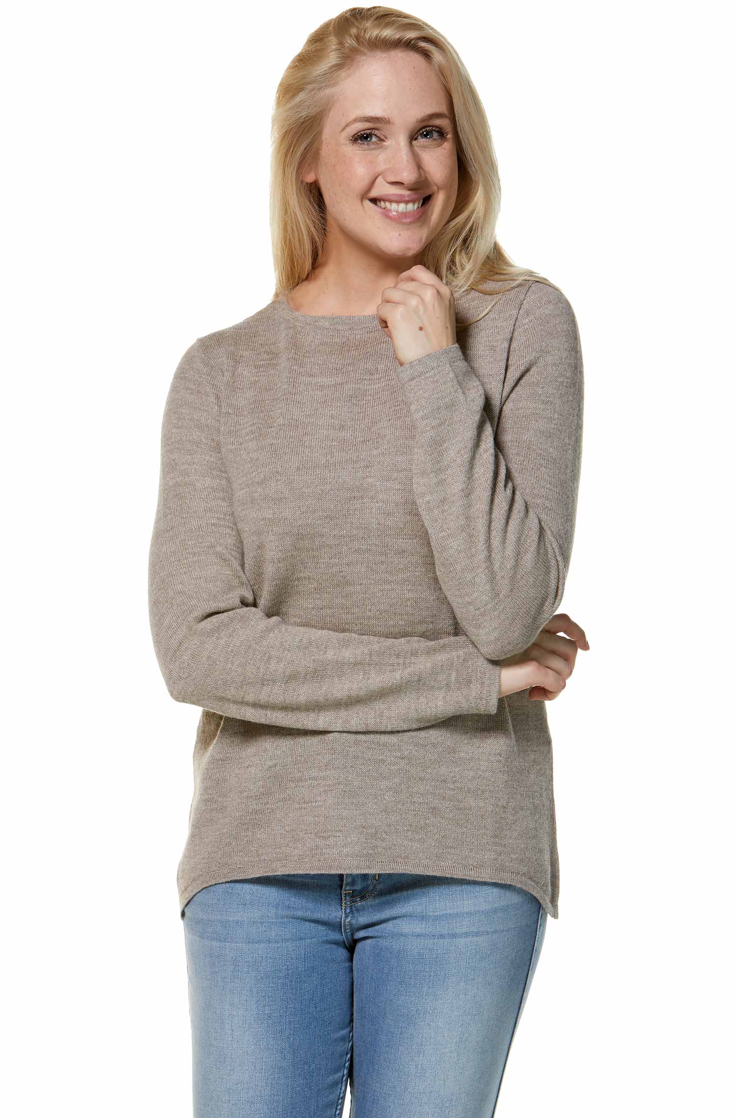Alpaka Pullover BASIC aus 100% Baby Alpaka-sand