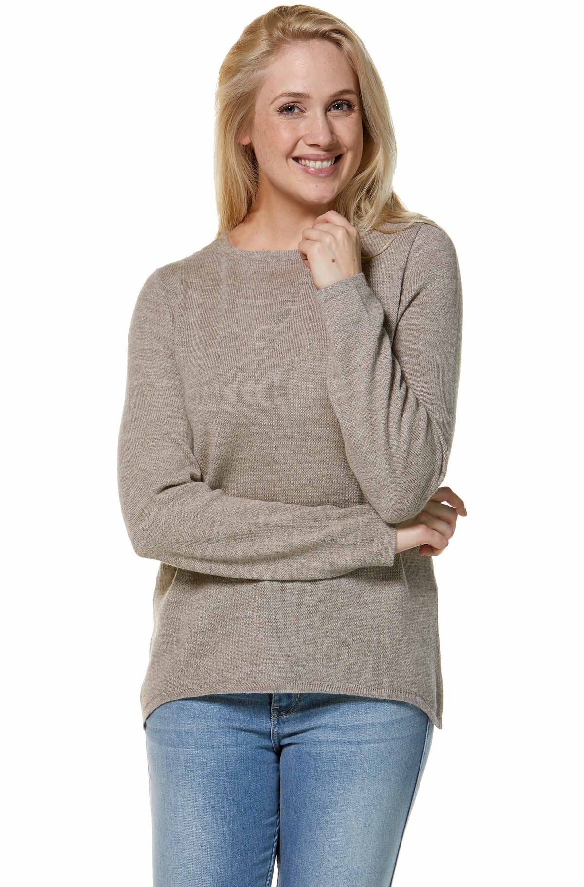 Alpaka Pullover BASIC aus 100% Baby Alpaka-sand
