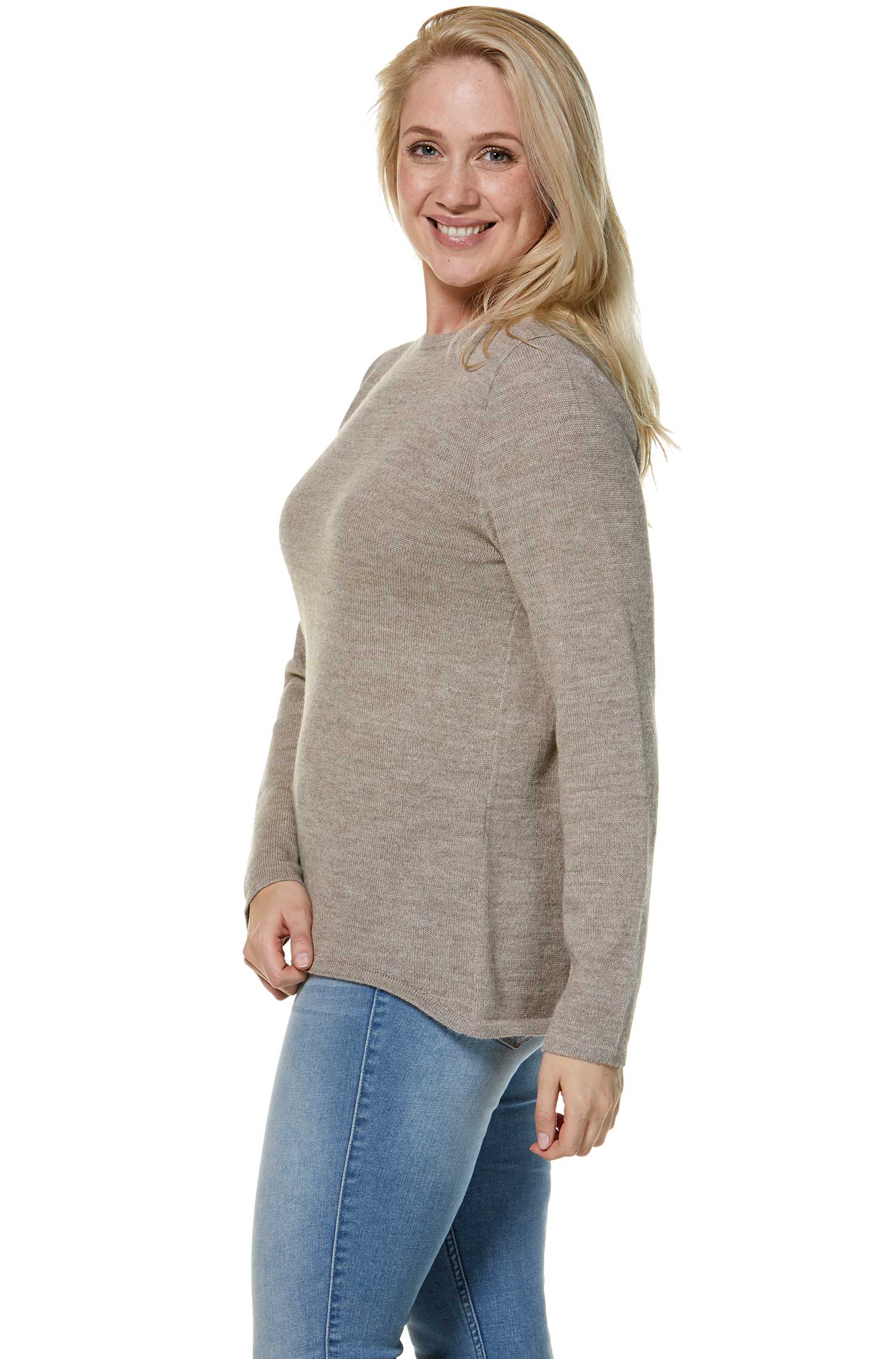 Alpaka Pullover BASIC aus 100% Baby Alpaka-sand