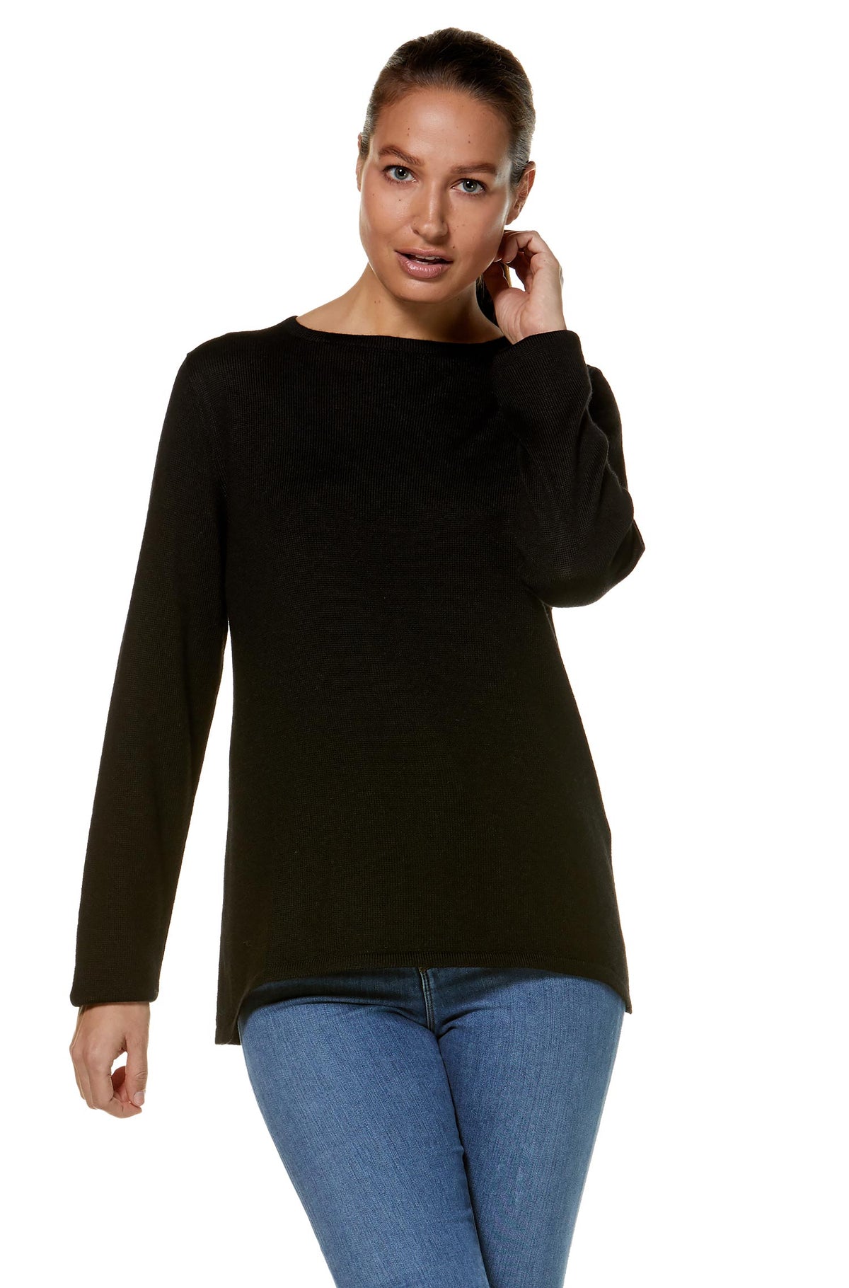 Alpaka Pullover UNI-schwarz
