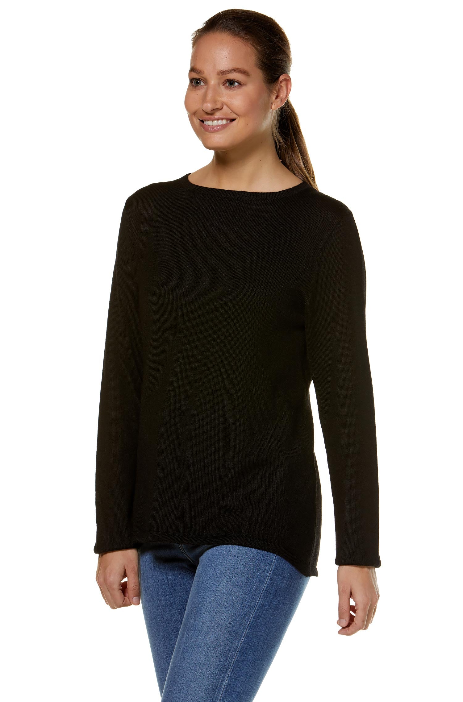 Alpaka Pullover BASIC aus 100% Baby Alpaka-schwarz