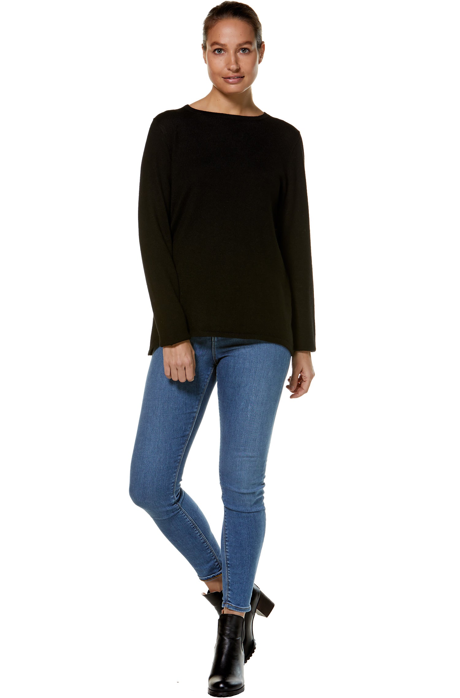 Alpaka Pullover BASIC aus 100% Baby Alpaka-schwarz