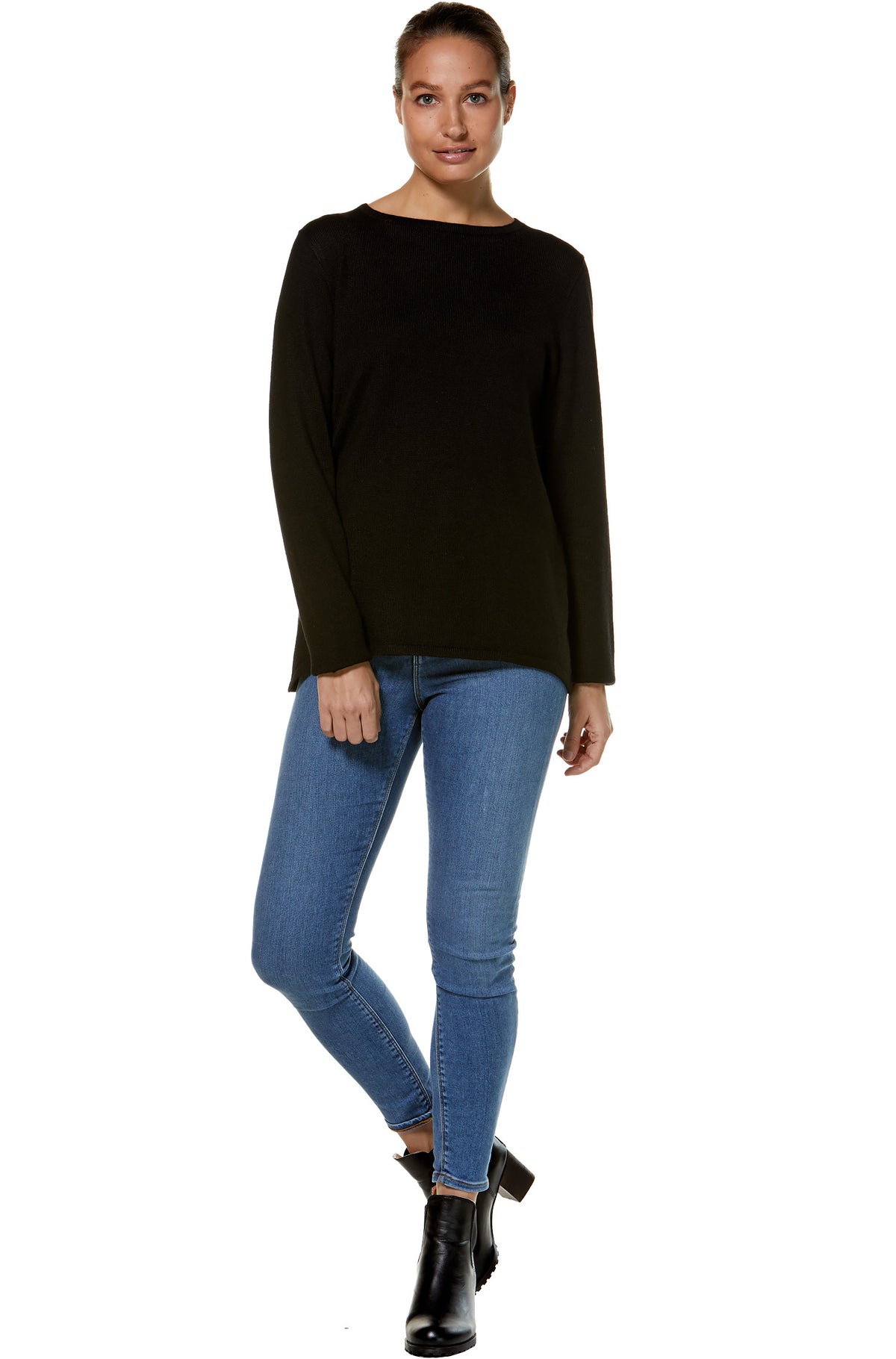 Alpaka Pullover UNI-schwarz