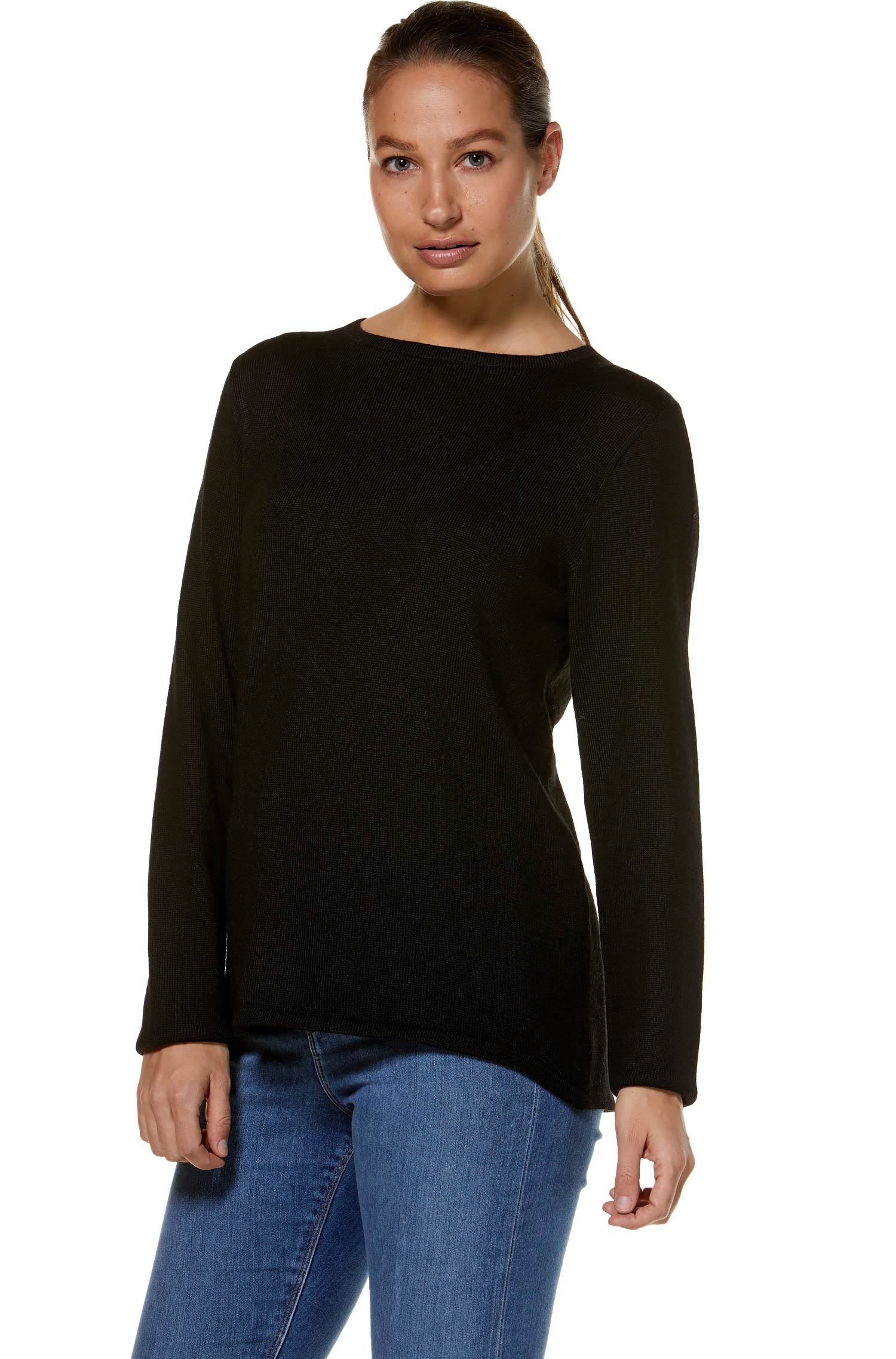 Alpaka Pullover BASIC aus 100% Baby Alpaka-schwarz