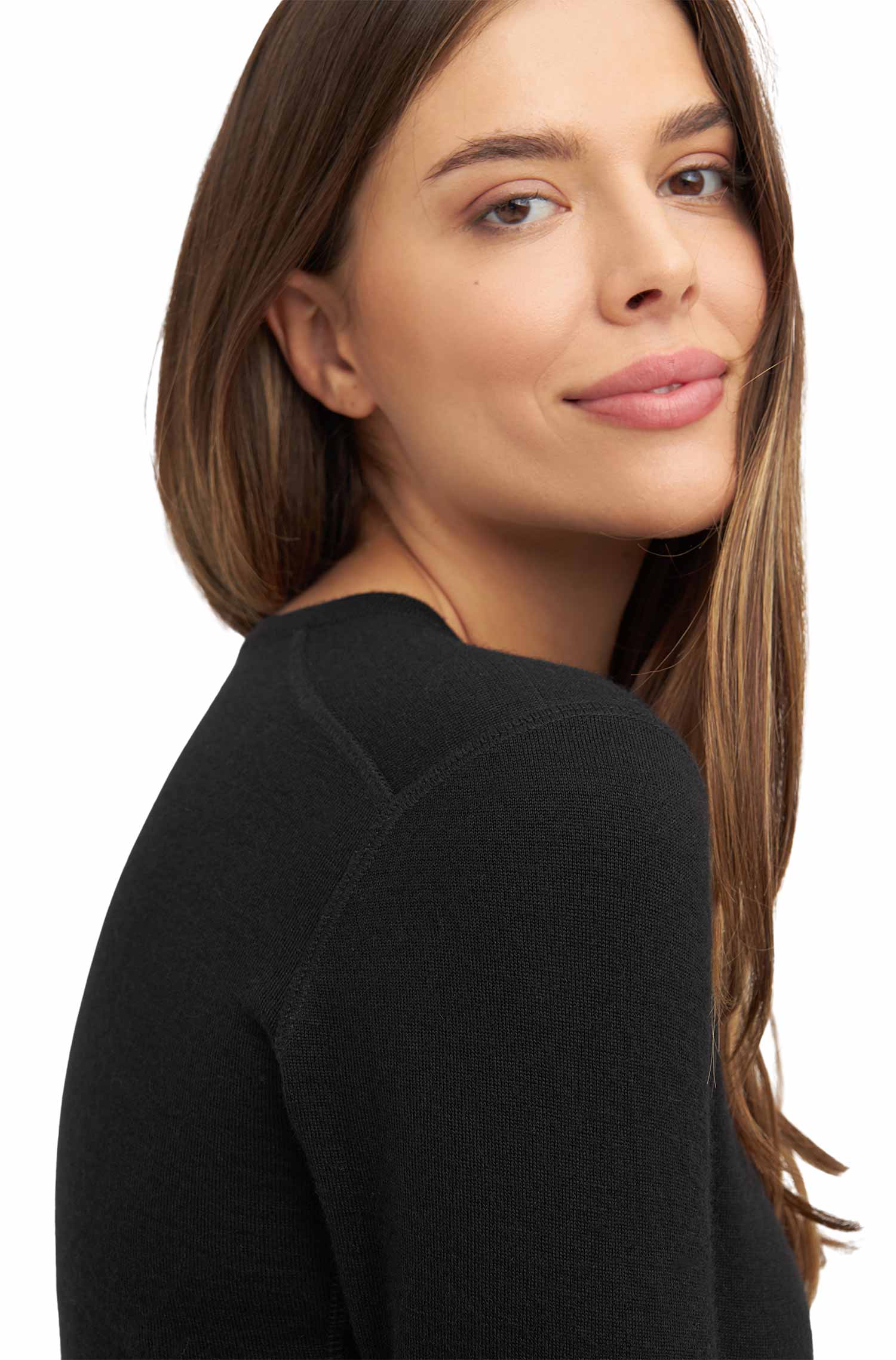 Alpaka Baselayer THERMO Langarm-Shirt für Damen aus Royal Alpaka-schwarz