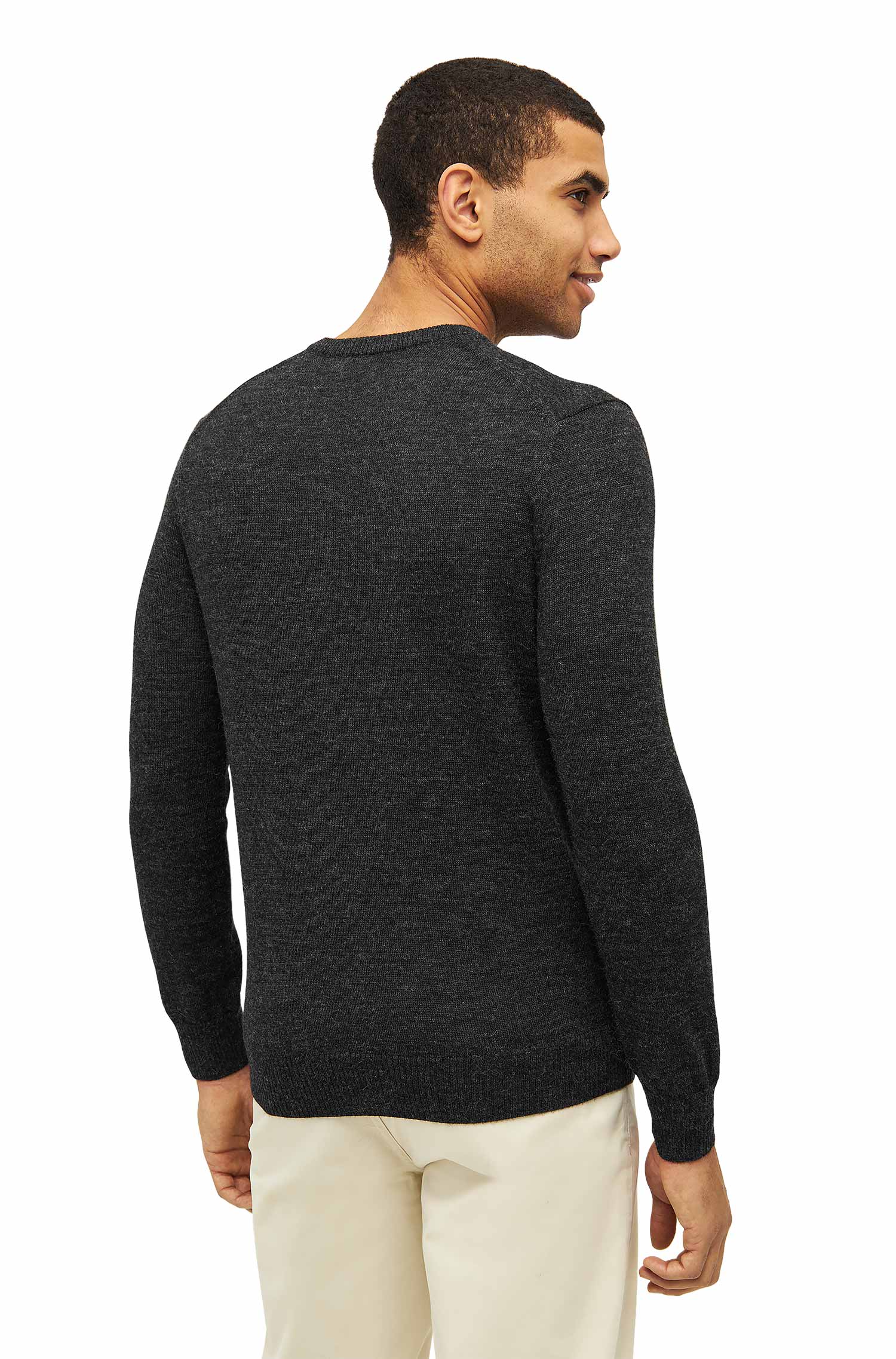 Alpaka Pullover BASIC aus 100% Baby Alpaka-anthrazit