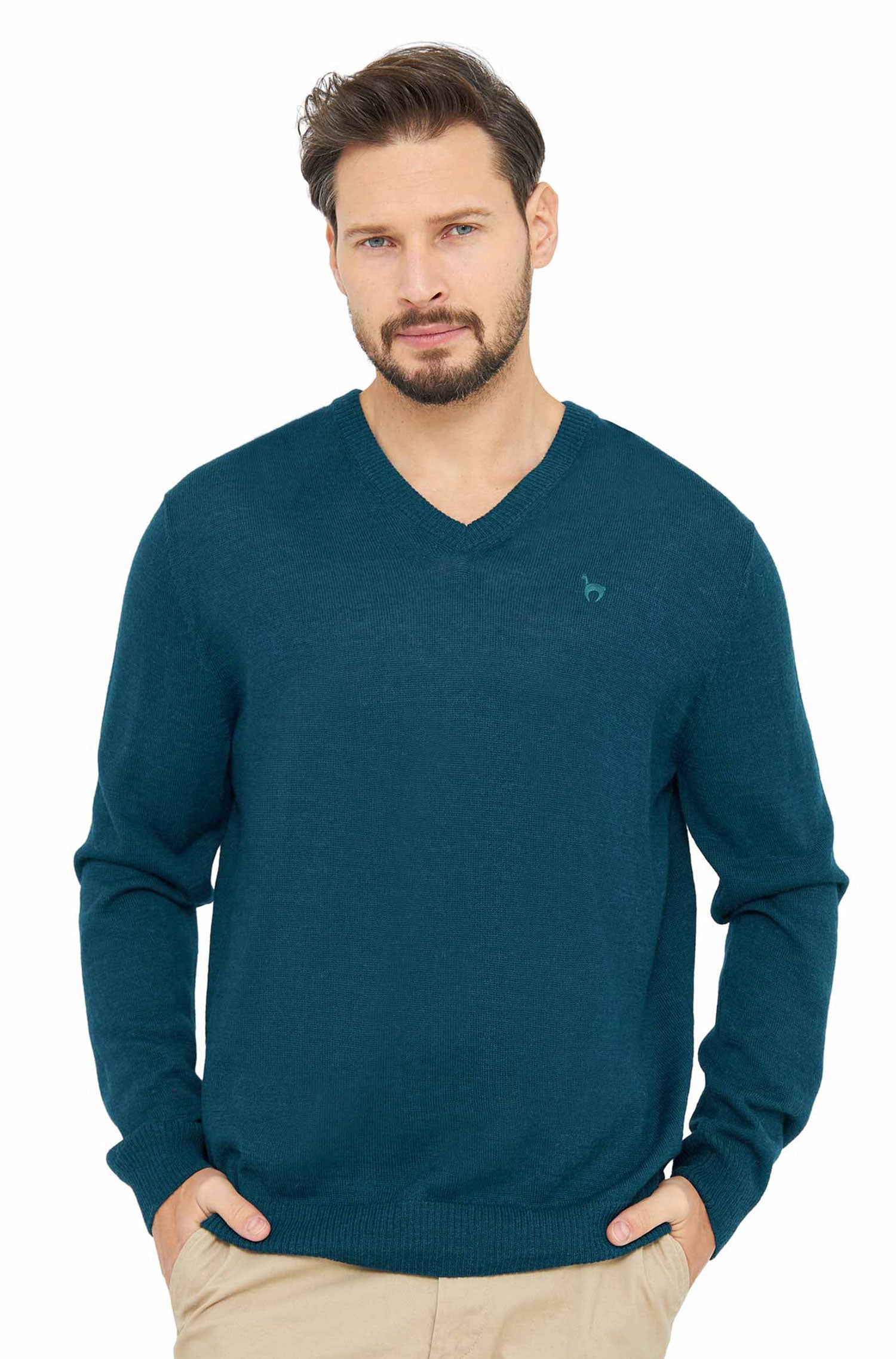 Alpaka Pullover BASIC aus 100% Baby Alpaka-ocean