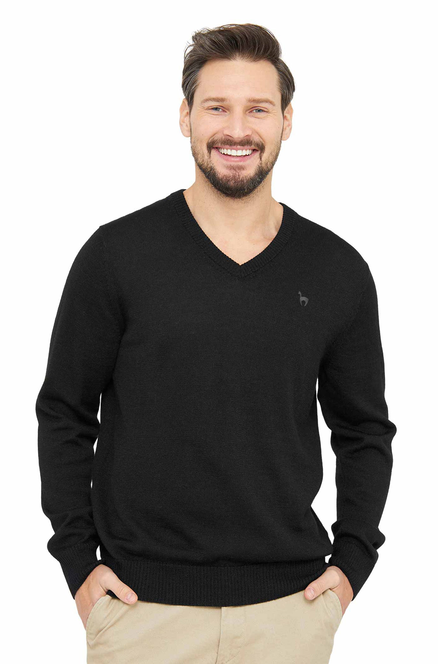 Alpaka Pullover BASIC aus 100% Baby Alpaka-schwarz