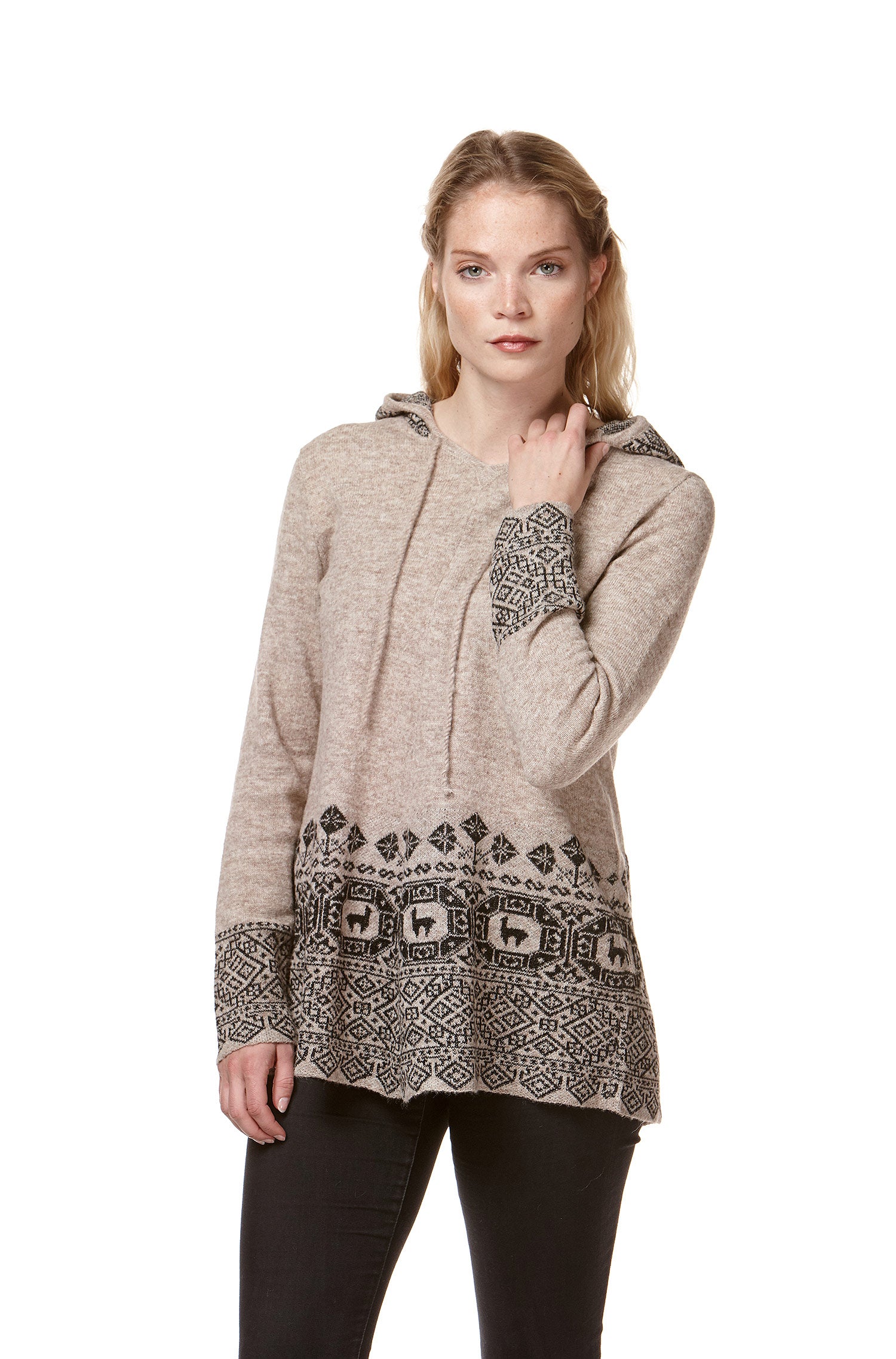 Alpaka Pullover DIVINO aus 100% Baby Alpaka-sand