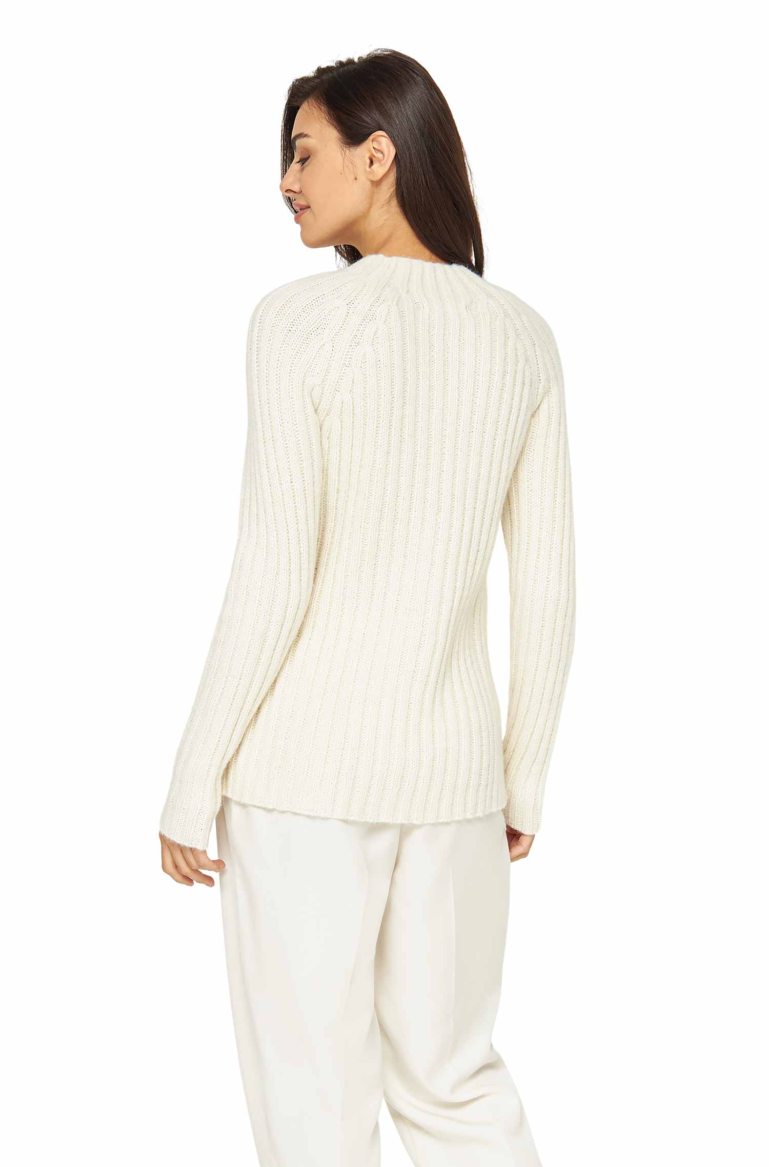 Alpaka Pullover DOLCE mit Baby Alpaka und Wolle-ecru