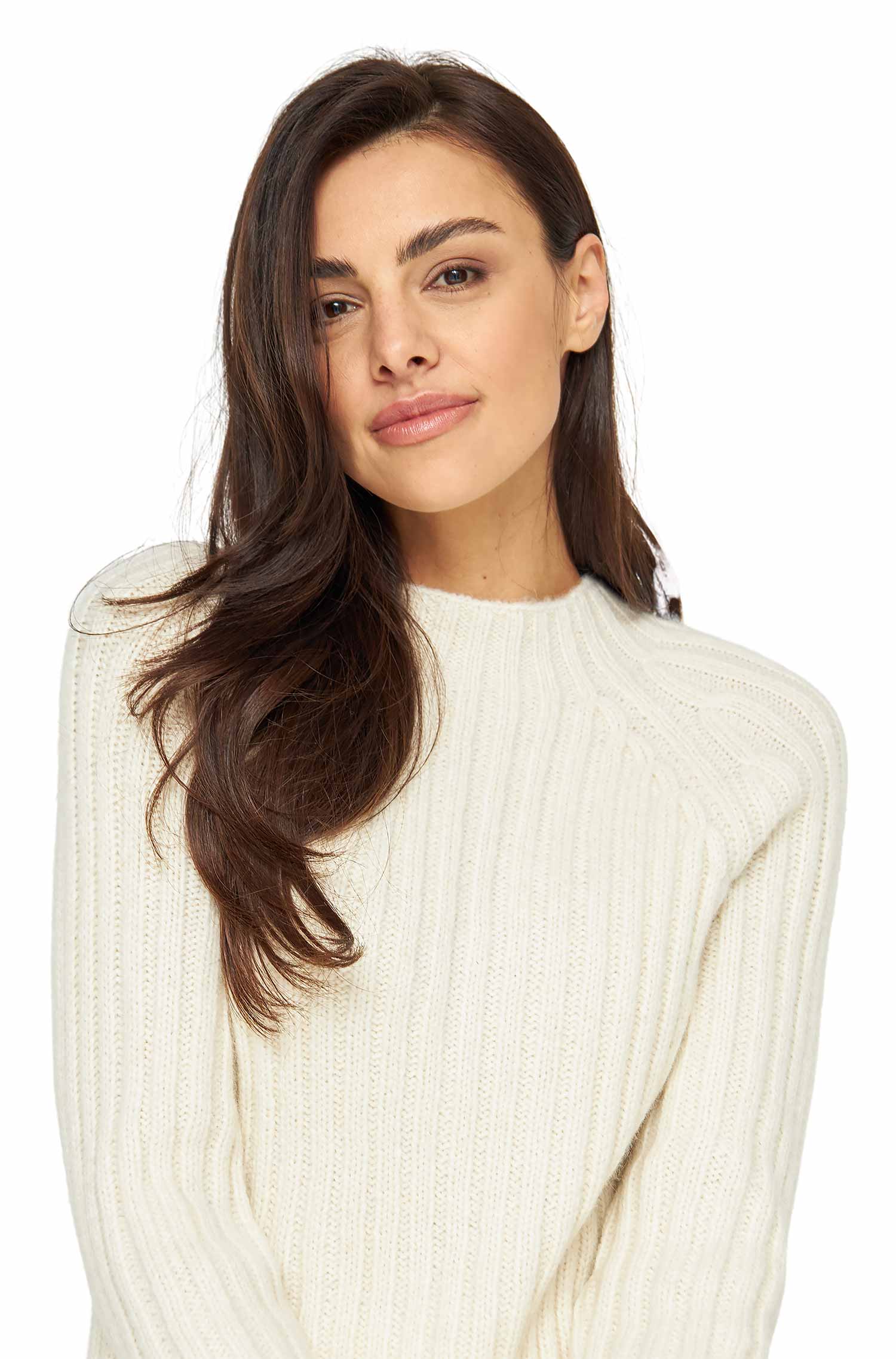 Alpaka Pullover DOLCE mit Baby Alpaka und Wolle-ecru