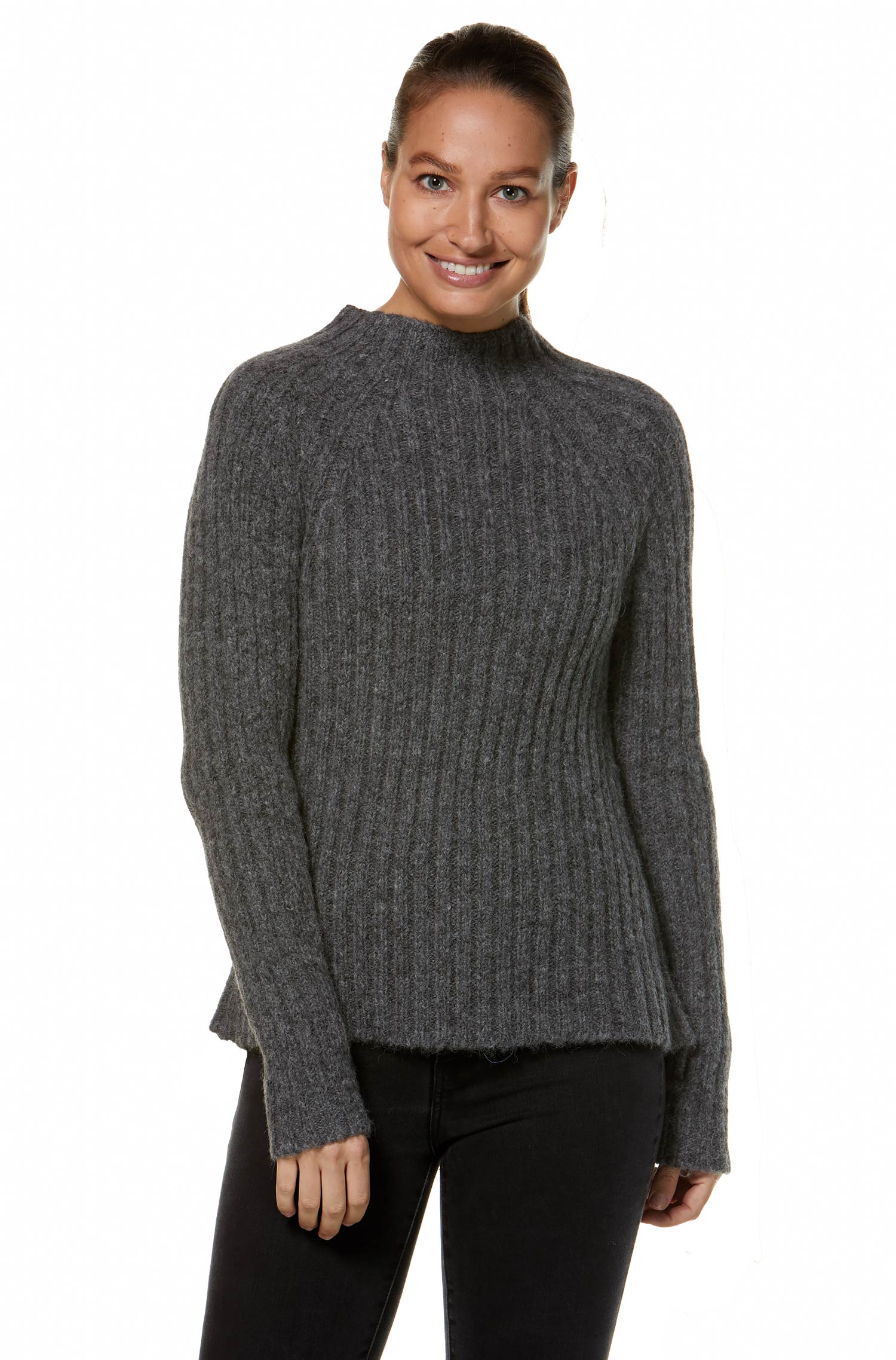 Alpaka Pullover DOLCE mit Baby Alpaka und Wolle-grau