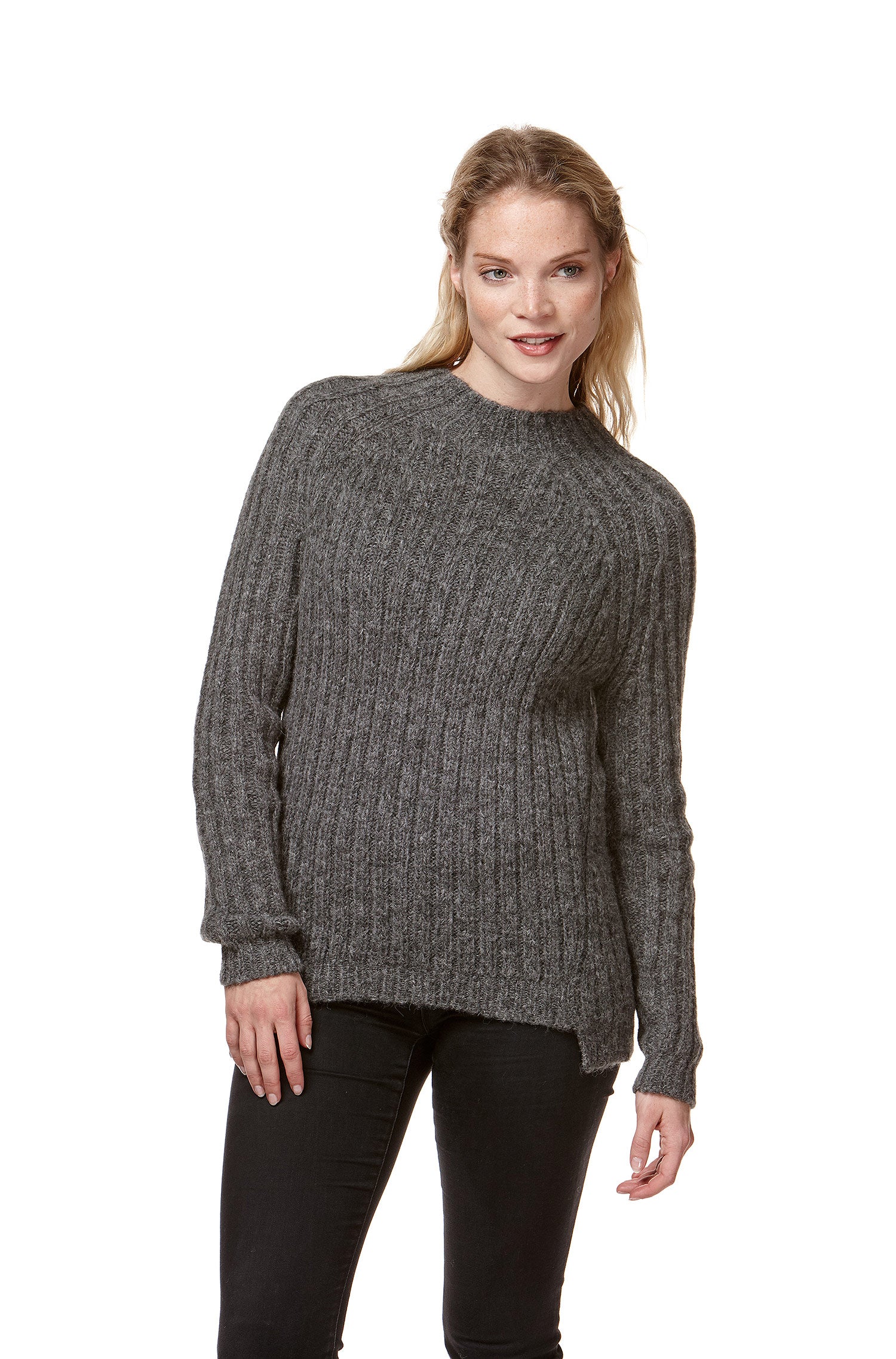 Alpaka Pullover DOLCE mit Baby Alpaka und Wolle-grau