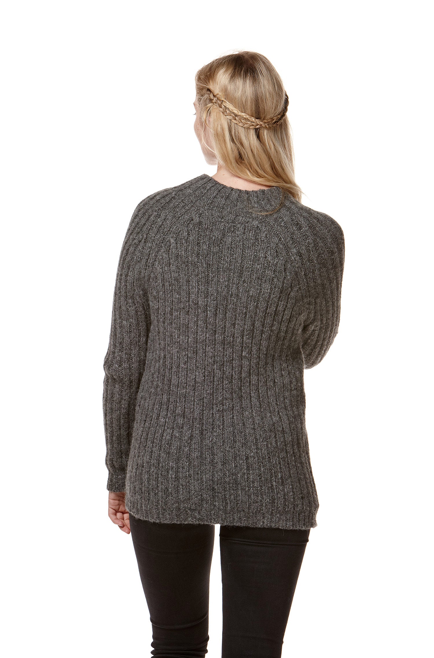 Alpaka Pullover DOLCE mit Baby Alpaka und Wolle-grau