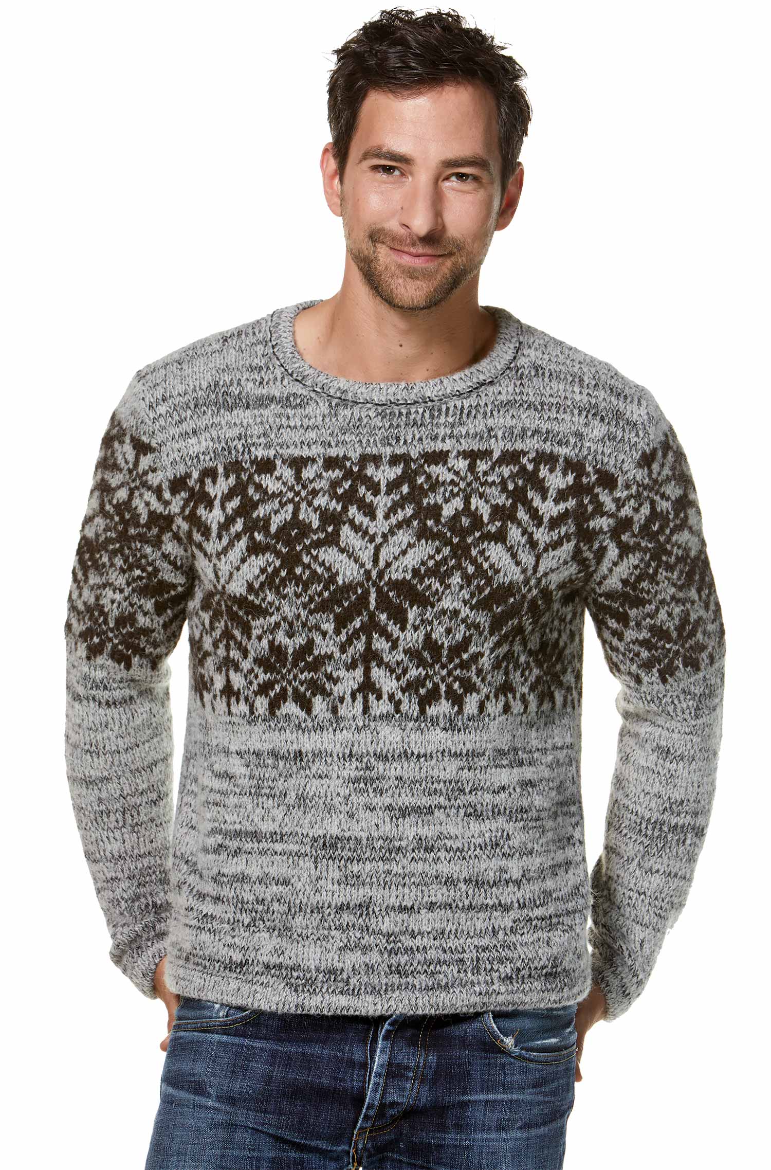 Alpaka Pullover NATURA aus 100% Alpaka-hellgrau