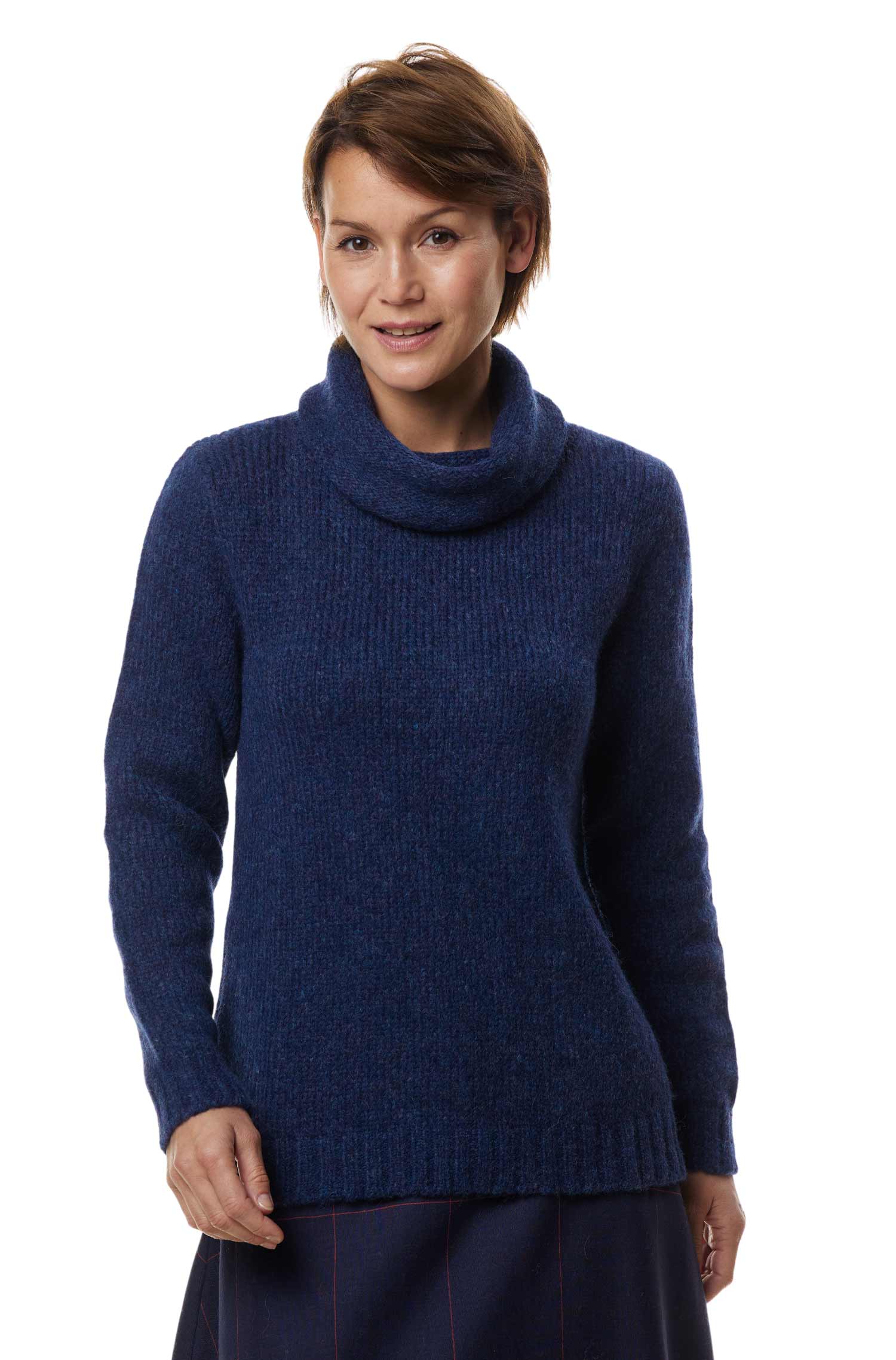 Alpaka Rollkragen Pullover ASA aus Alpaka Woll-Mix-blau