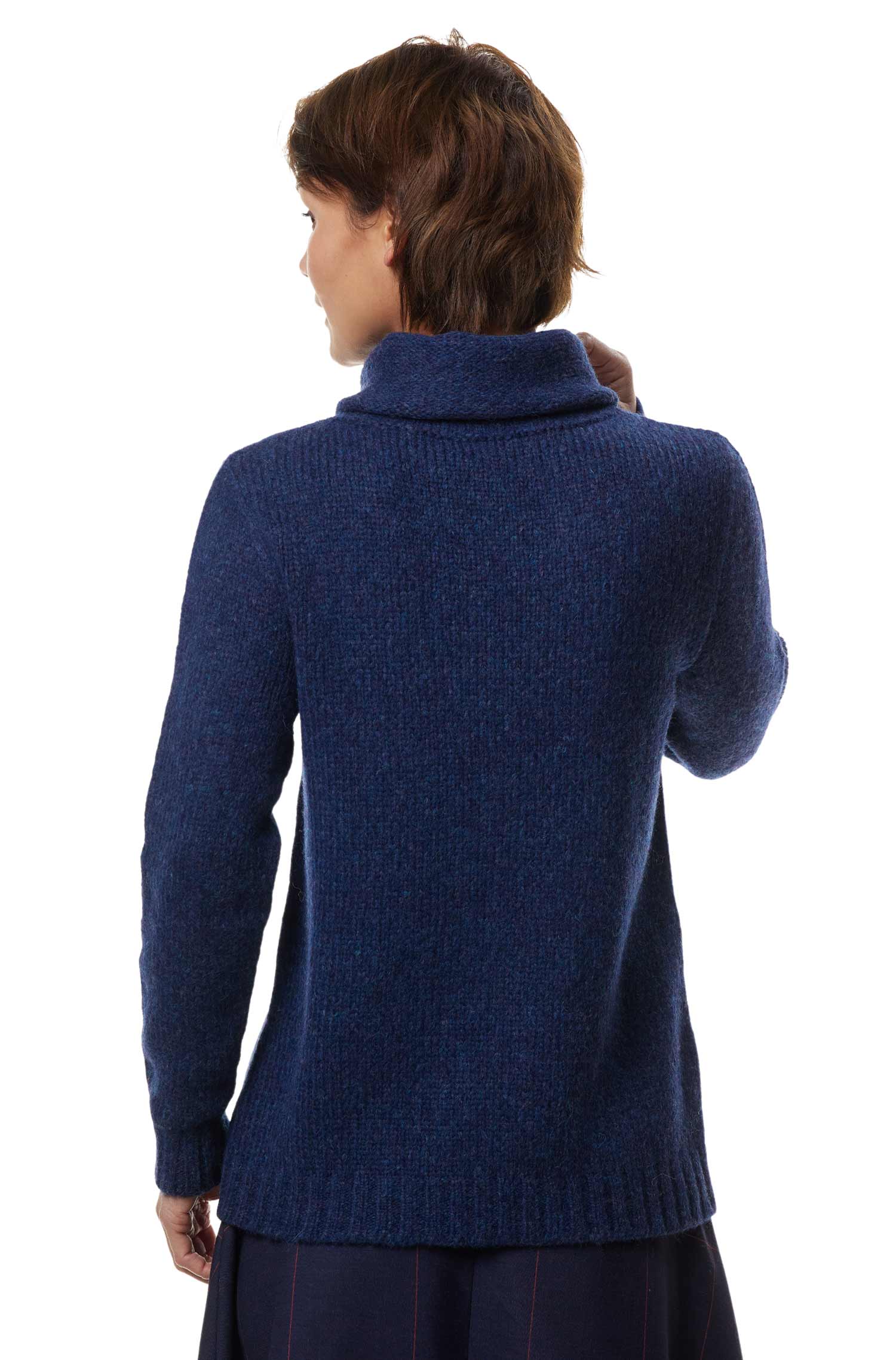 Alpaka Rollkragen Pullover ASA aus Alpaka Woll-Mix-blau