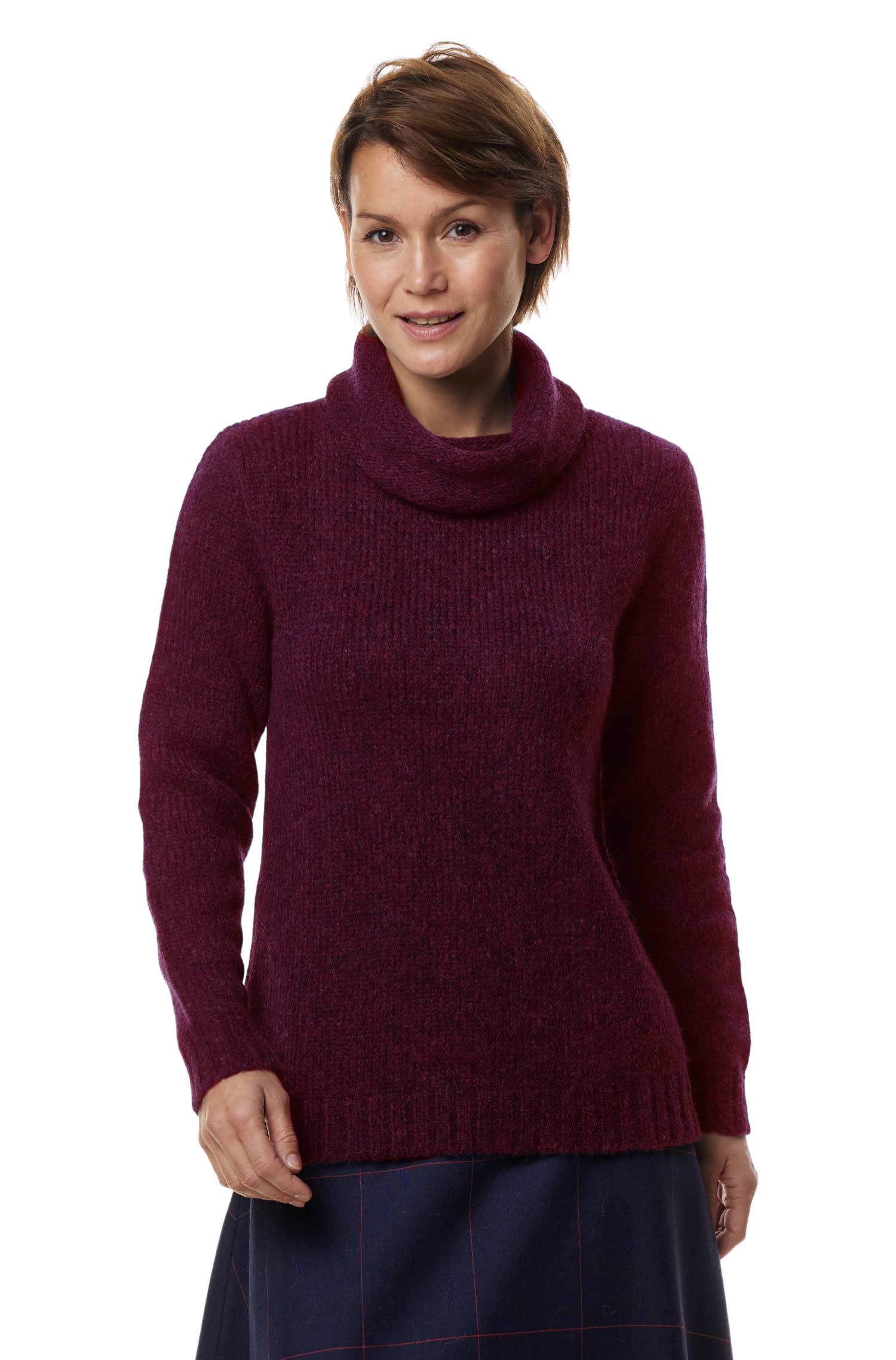 Alpaka Rollkragen Pullover ASA aus Alpaka Woll-Mix-bordeaux