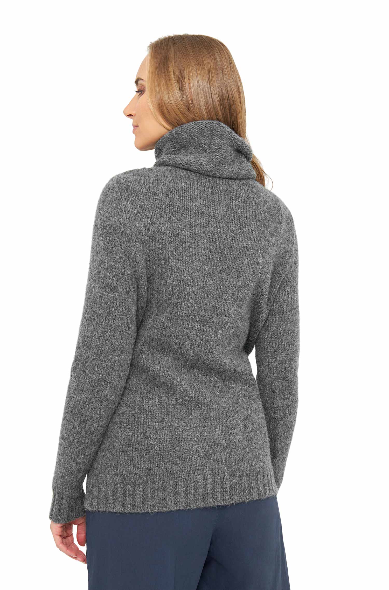 Alpaka Rollkragen Pullover ASA aus Alpaka Woll-Mix-grau