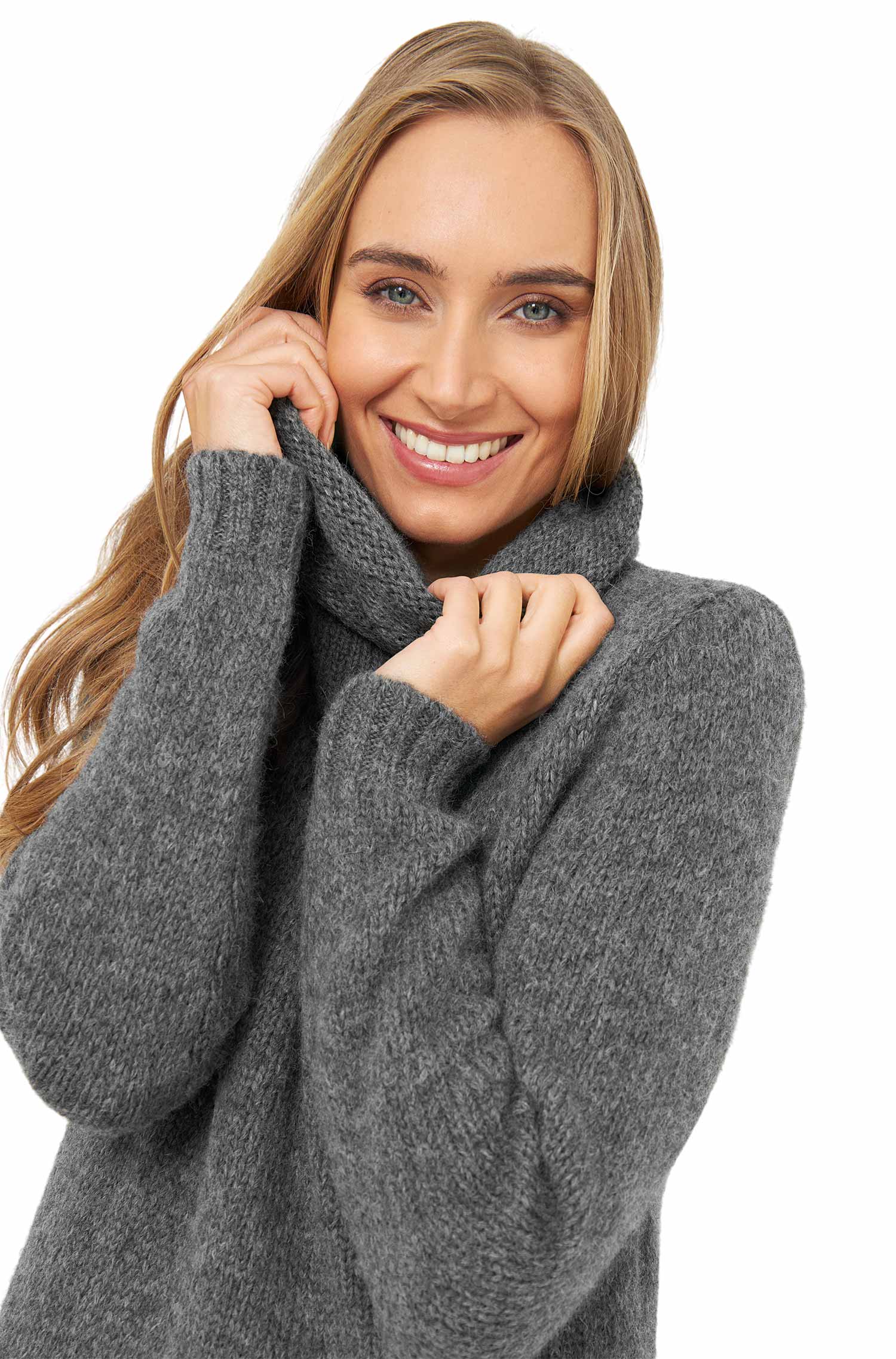 Alpaka Rollkragen Pullover ASA aus Alpaka Woll-Mix-grau