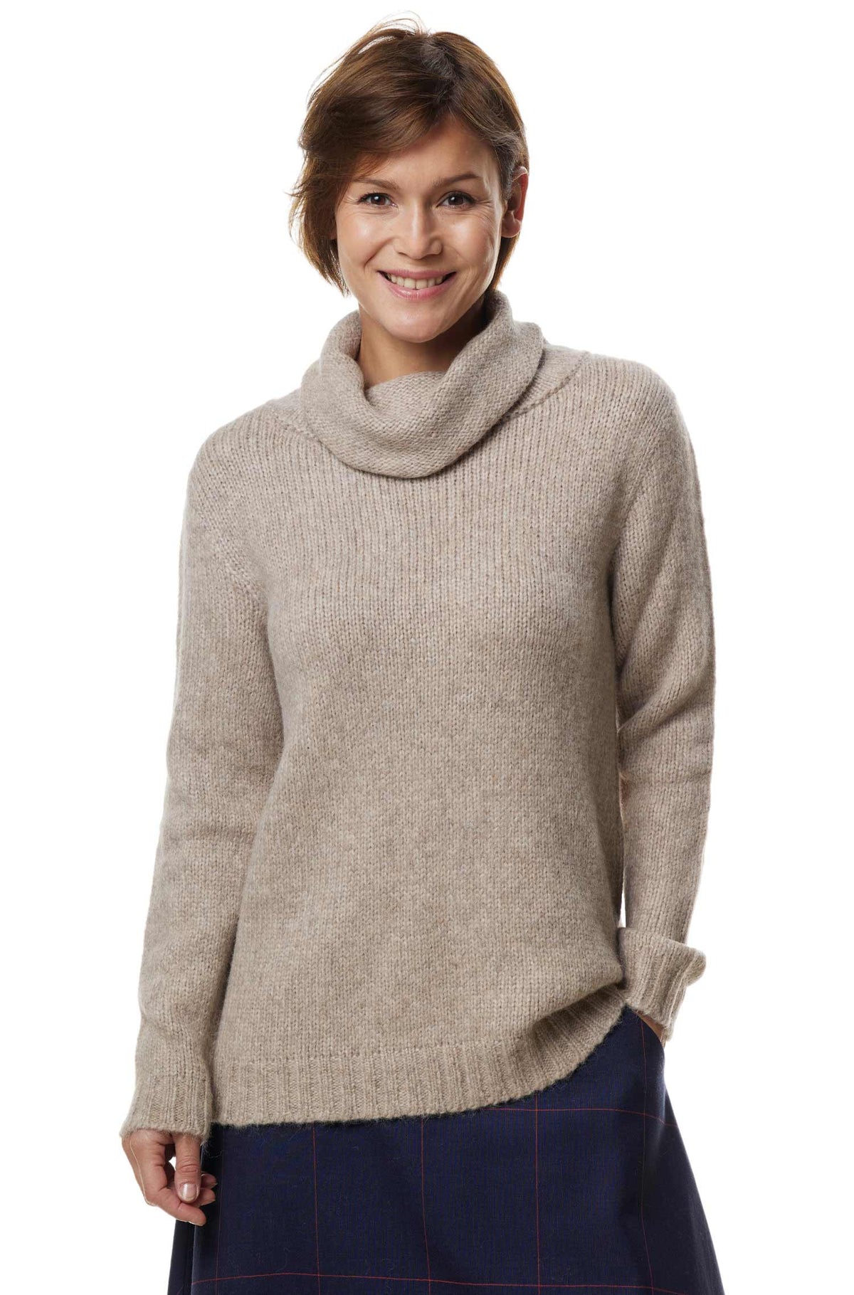 Alpaka Rollkragenpullover ASA-sand