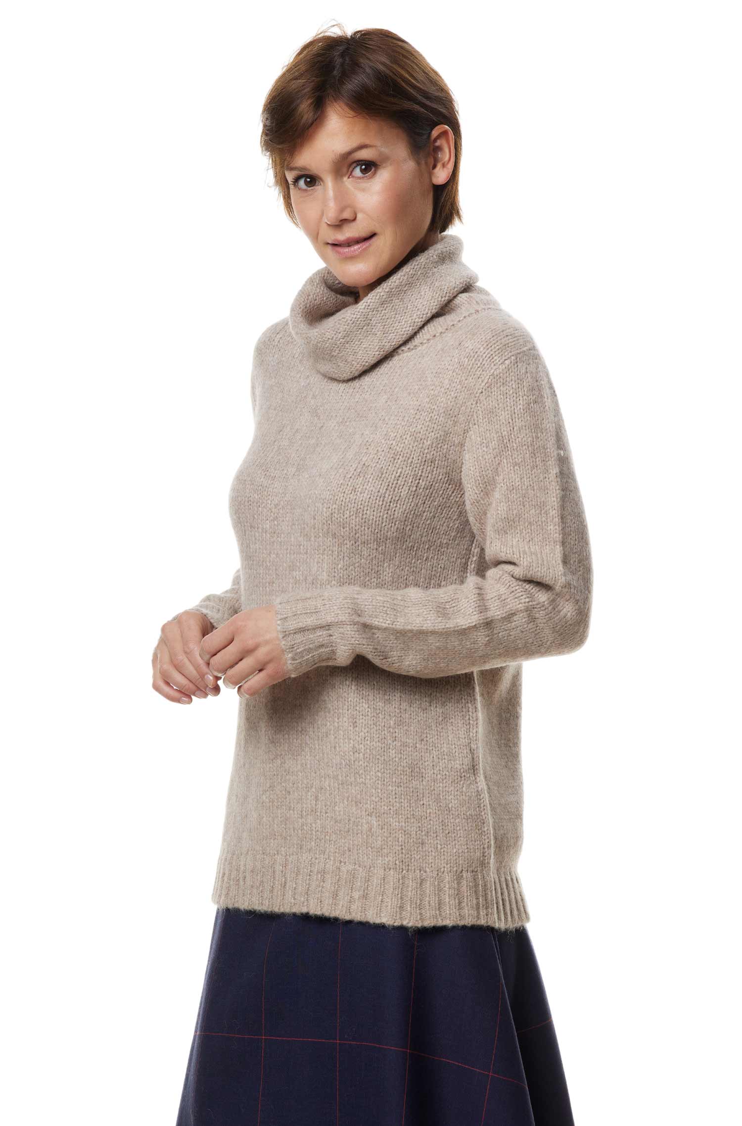 Alpaka Rollkragen Pullover ASA aus Alpaka Woll-Mix-sand