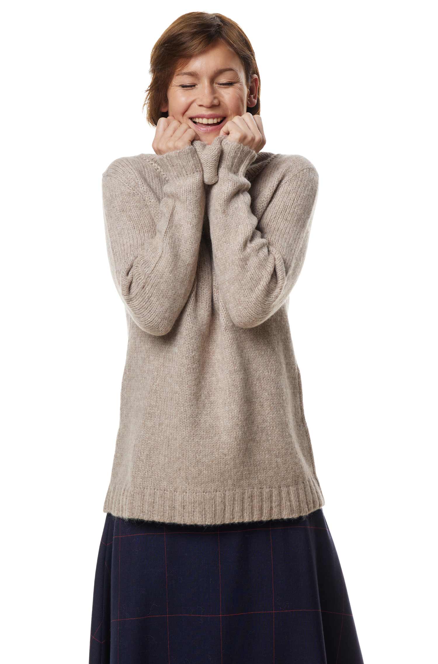 Alpaka Rollkragen Pullover ASA aus Alpaka Woll-Mix-sand