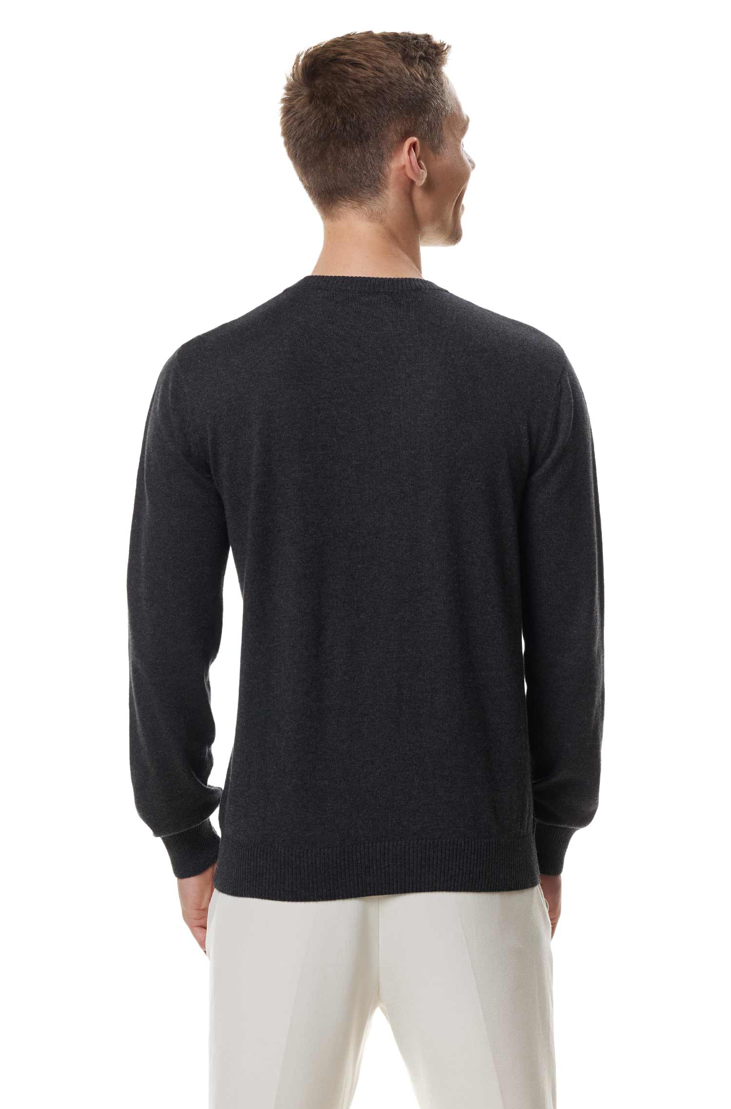 Alpaka Pullover BASIC aus 100% Baby Alpaka-anthrazit