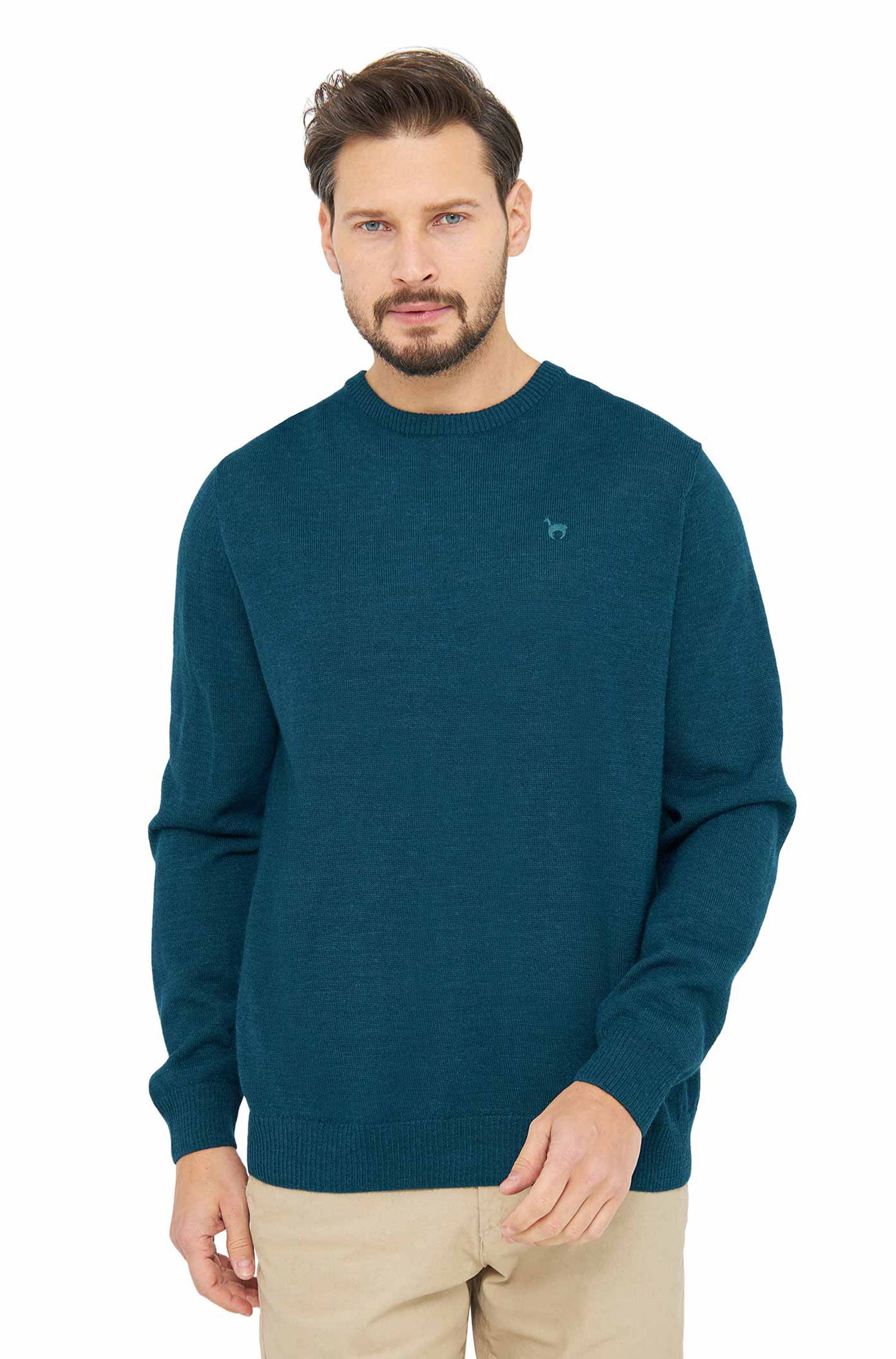 Alpaka Pullover BASIC aus 100% Baby Alpaka-ocean