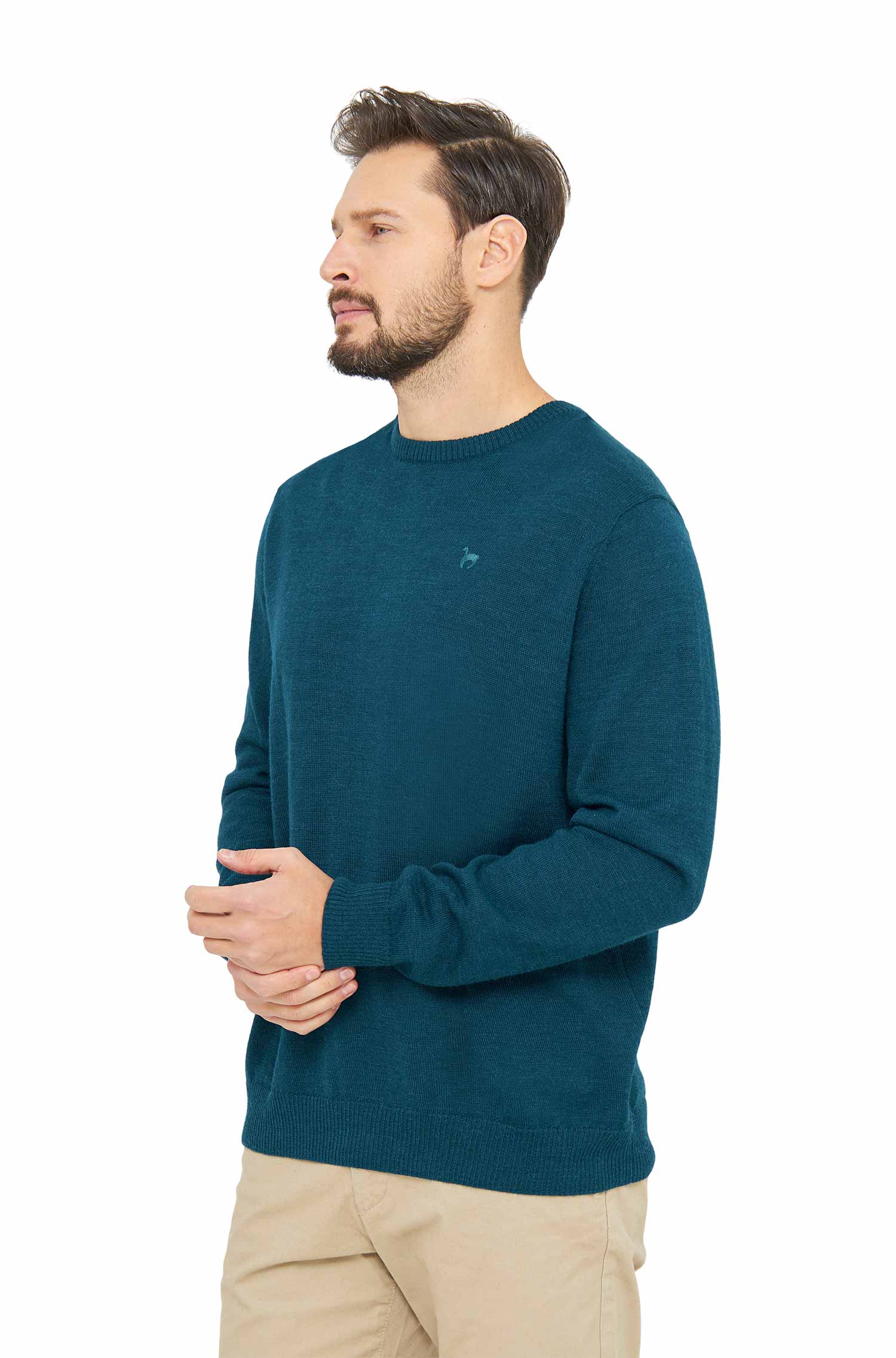 Alpaka Pullover BASIC aus 100% Baby Alpaka-ocean