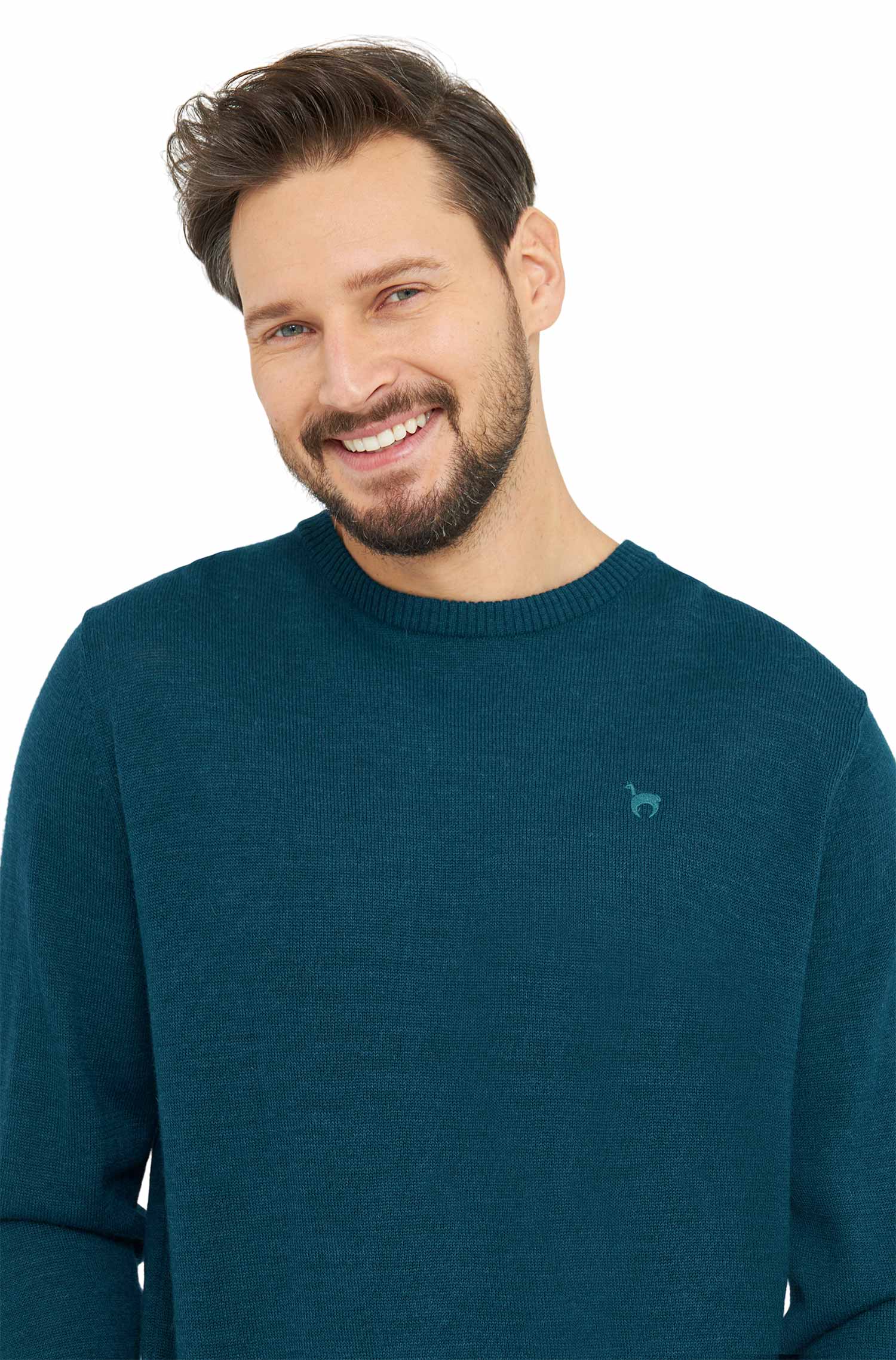 Alpaka Pullover BASIC aus 100% Baby Alpaka-ocean