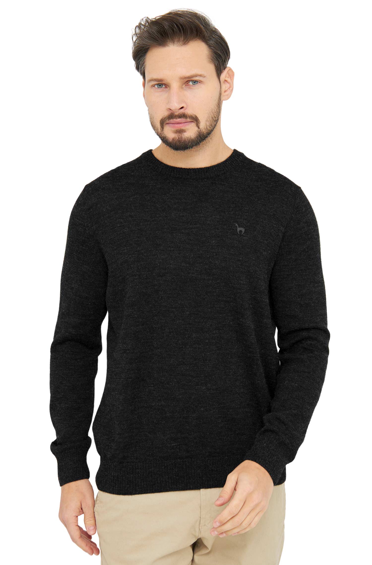 Alpaka Pullover BASIC aus 100% Baby Alpaka-schwarz