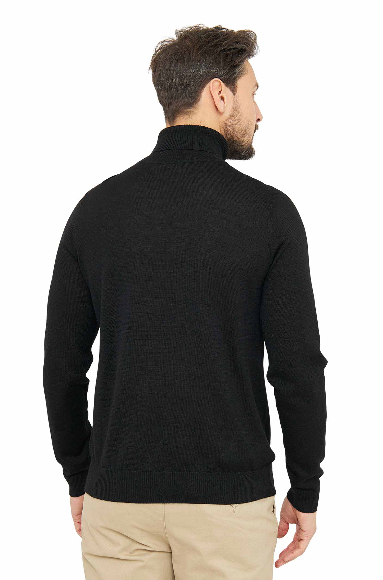 Alpaka Rollkragen Pullover MADAI aus Baby Alpaka und Seide-schwarz