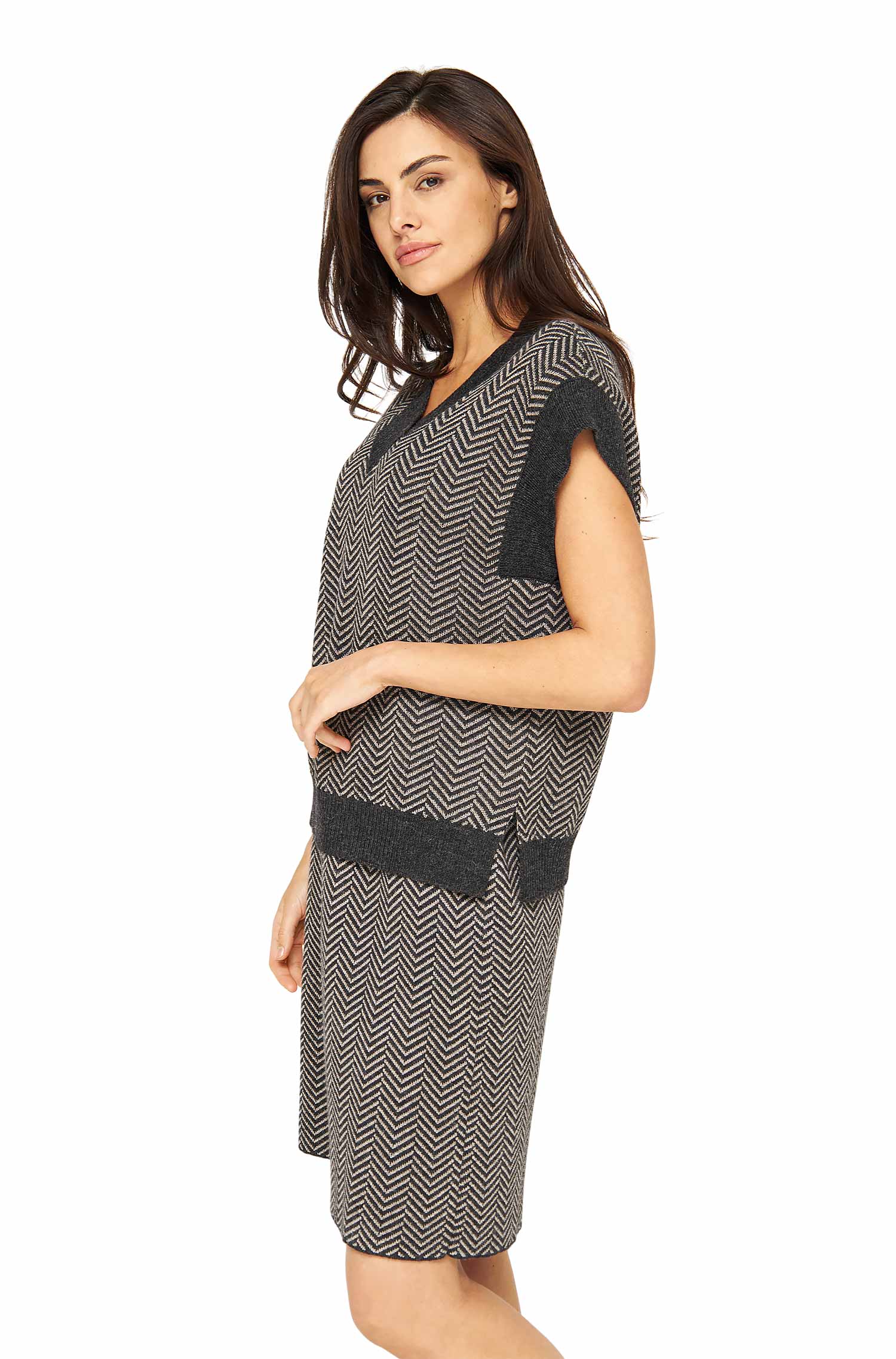 Alpaka Strick-Pullunder DALIA aus 100% Baby Alpaka-sandy slate