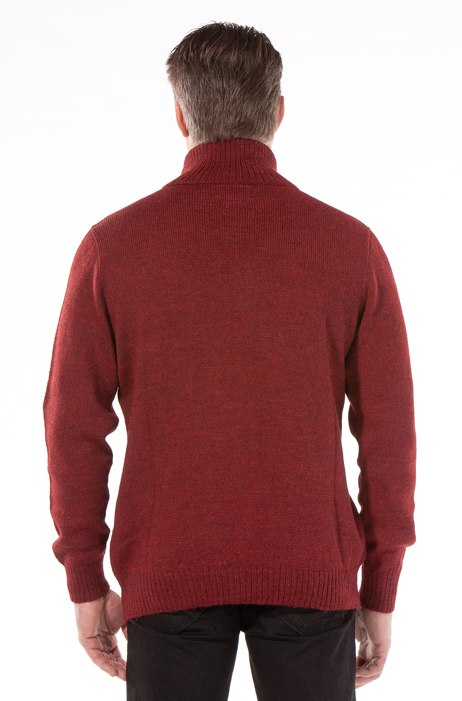 Alpaka Strickjacke RONALDO XXXL aus 100% Baby Alpaka-schwarz