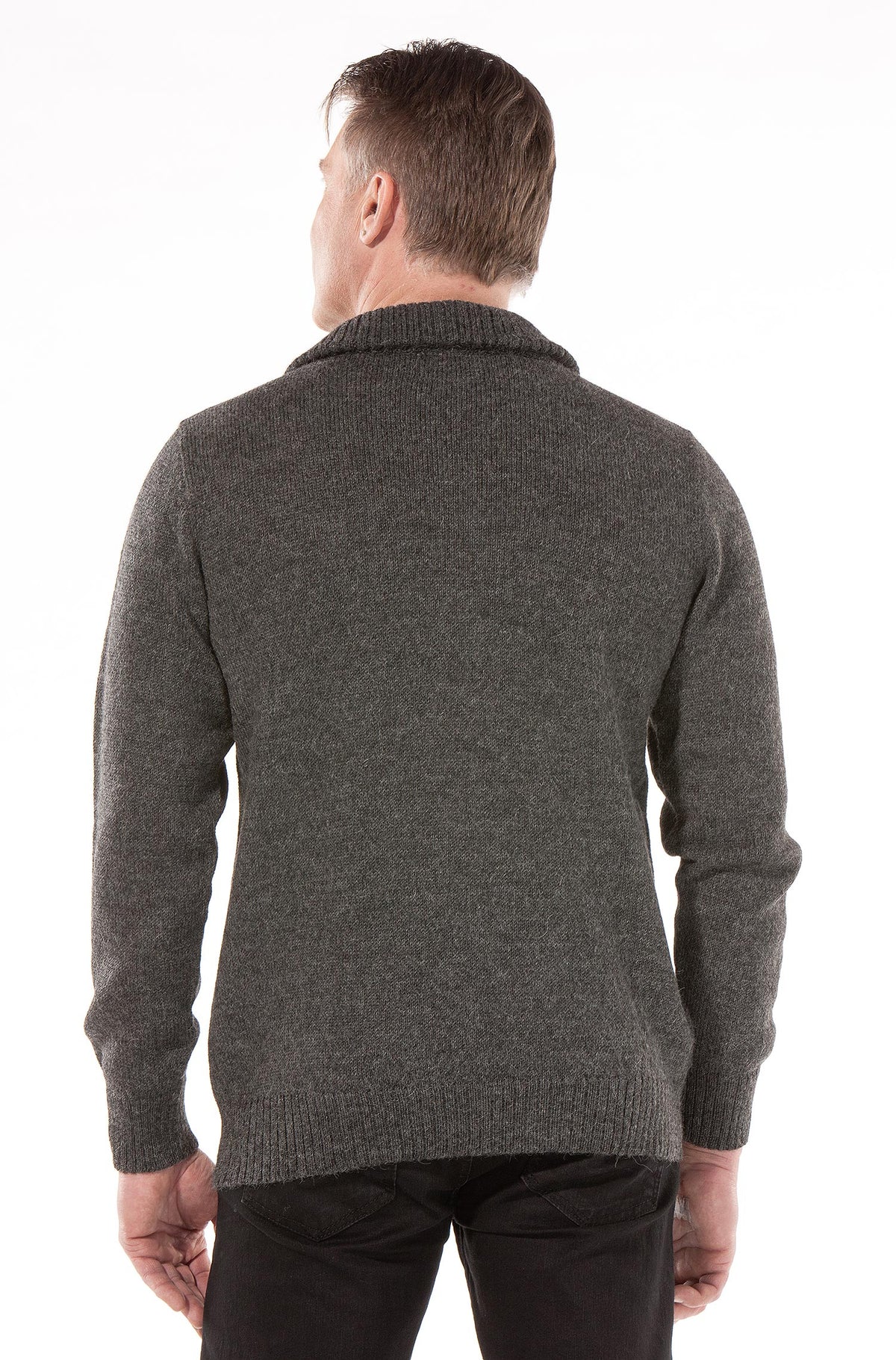 Alpaka Strickjacke RONALDO-schwarz