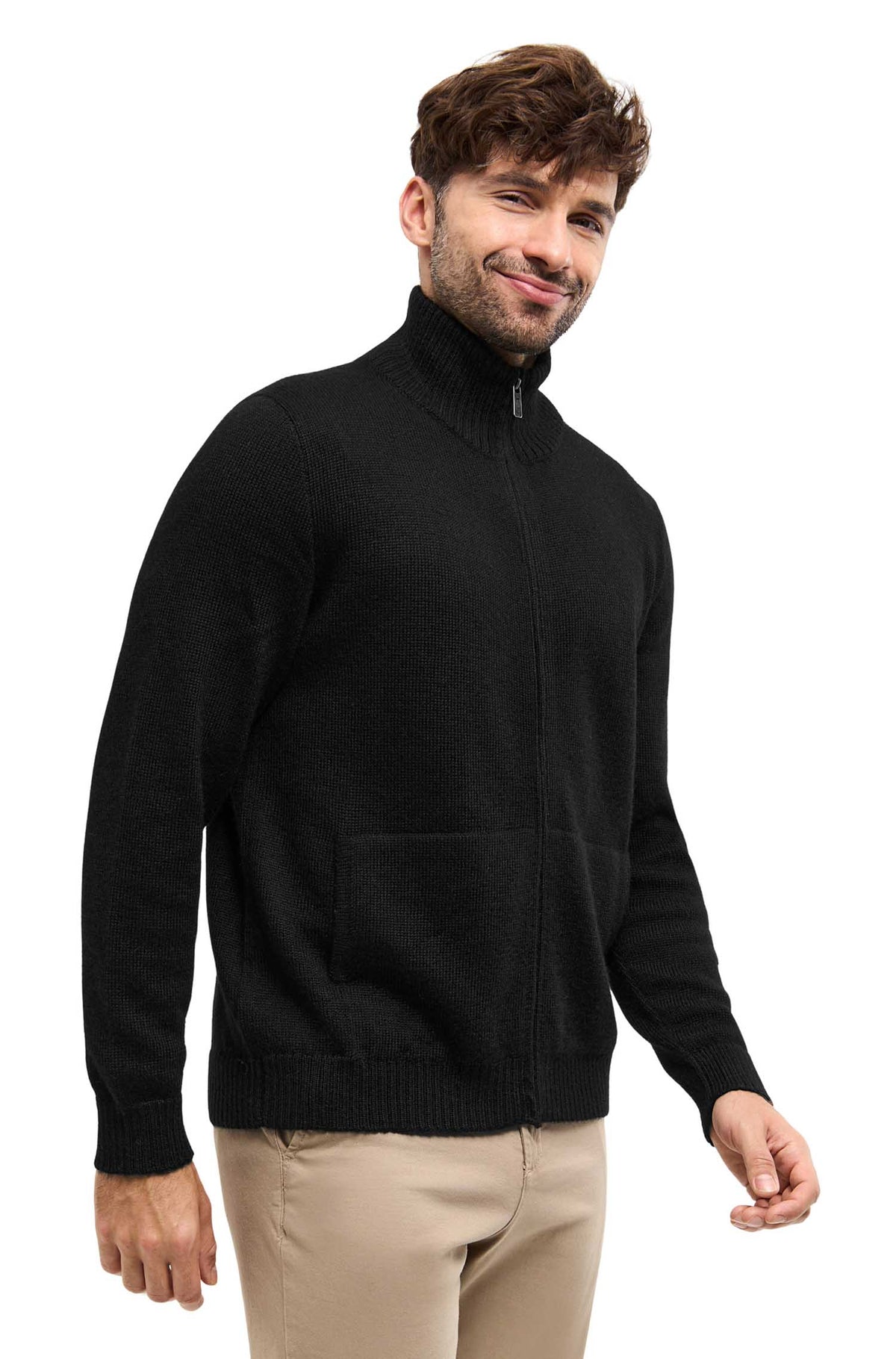 Alpaka Strickjacke RONALDO-schwarz